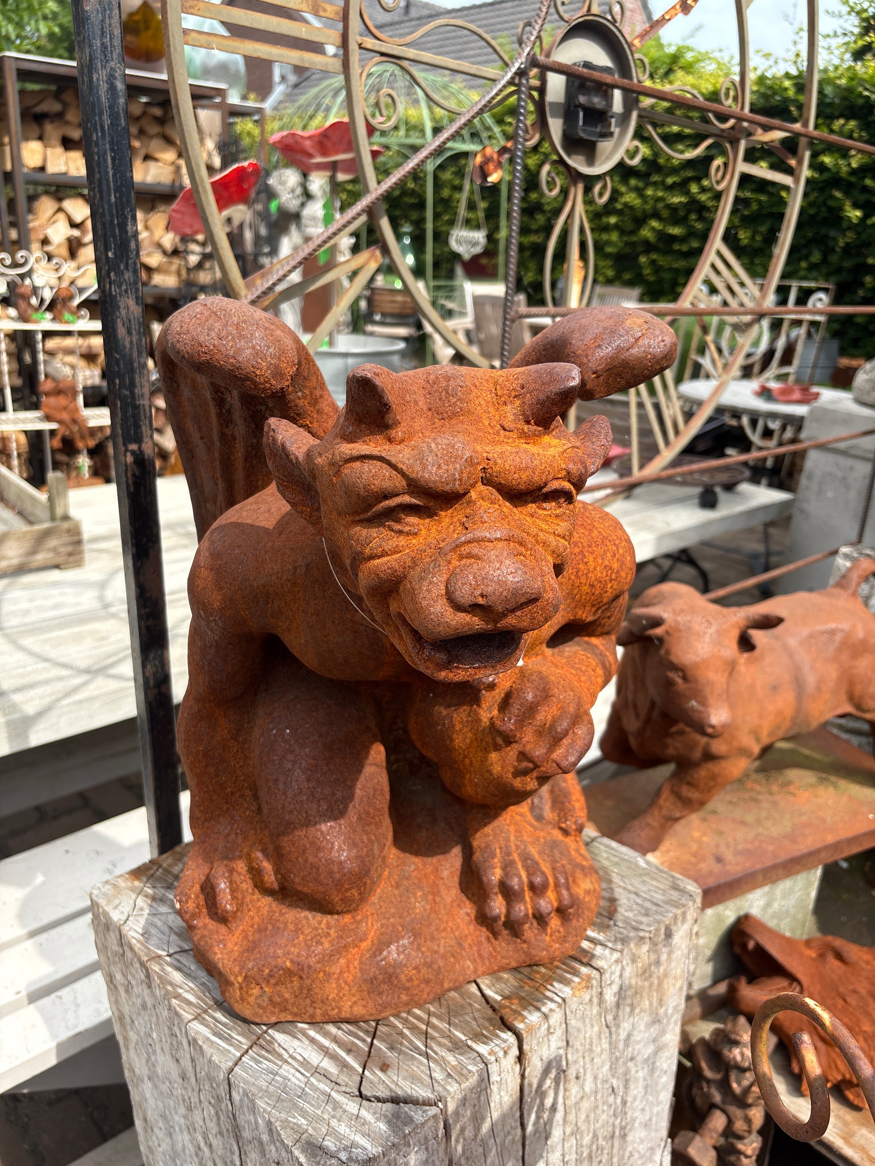 Grote gietijzeren Gargouille, torenwachter - Brocante bij Ingie