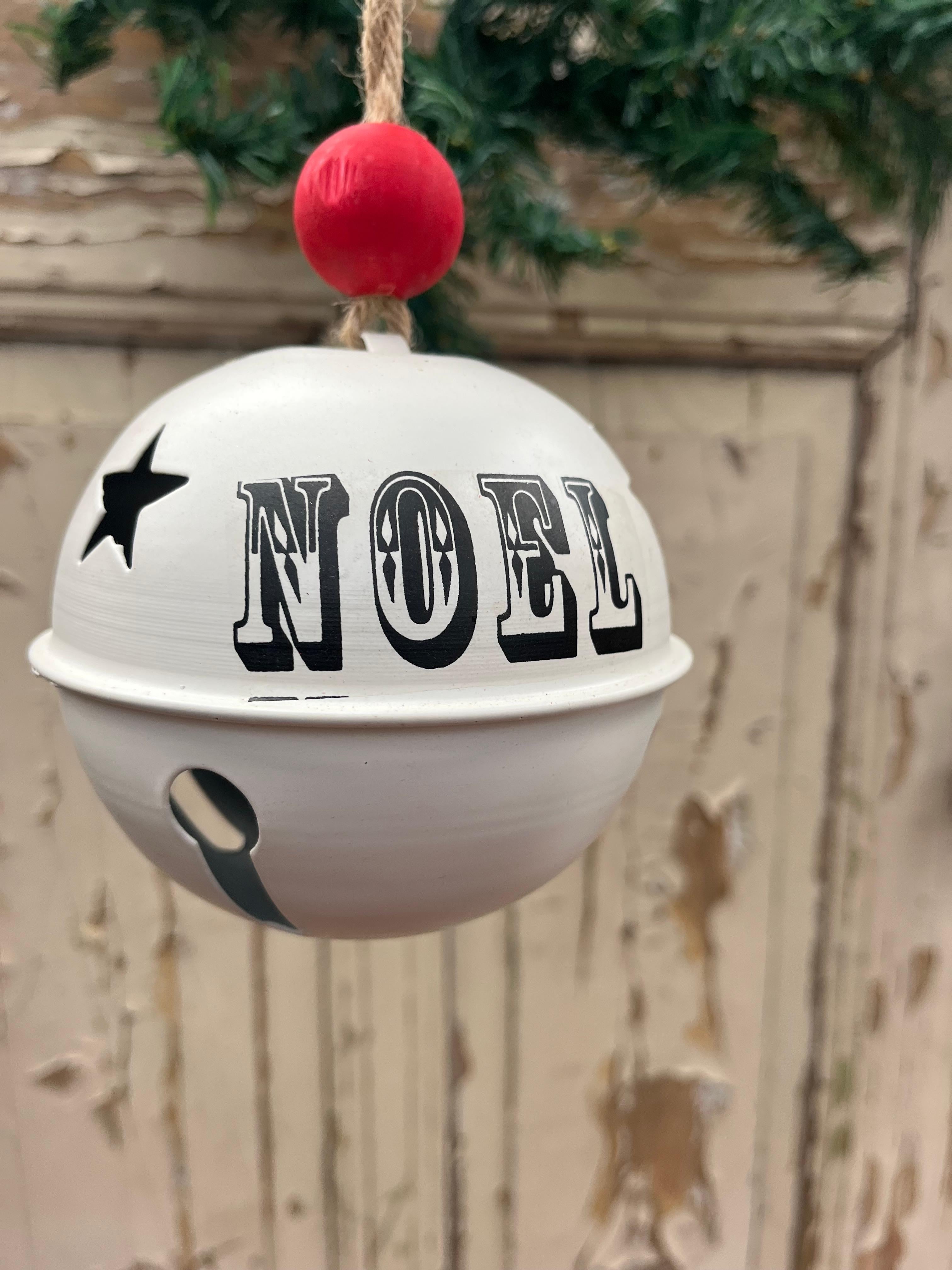 Kerst bellen groot 'Noel' - 'Hope' - 'Joy' - Brocante bij Ingie