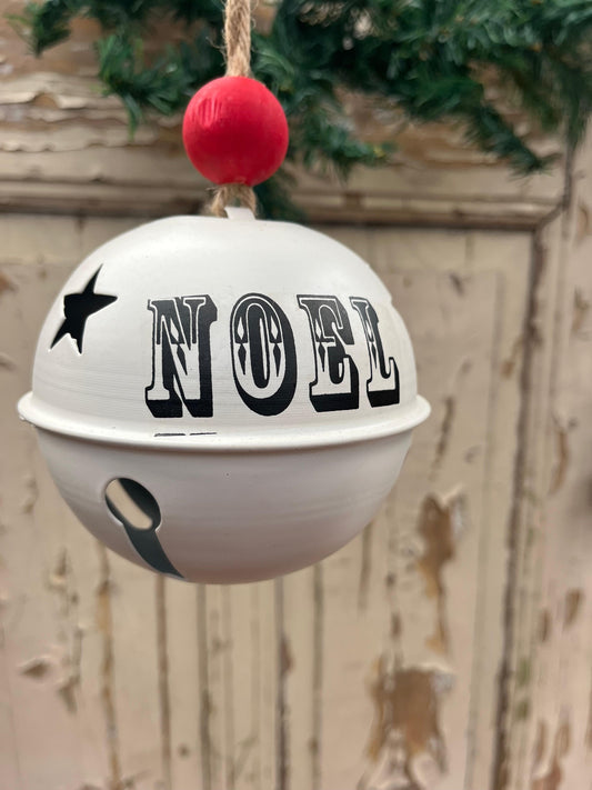 Kerst bellen groot 'Noel' - 'Hope' - 'Joy' - Brocante bij Ingie