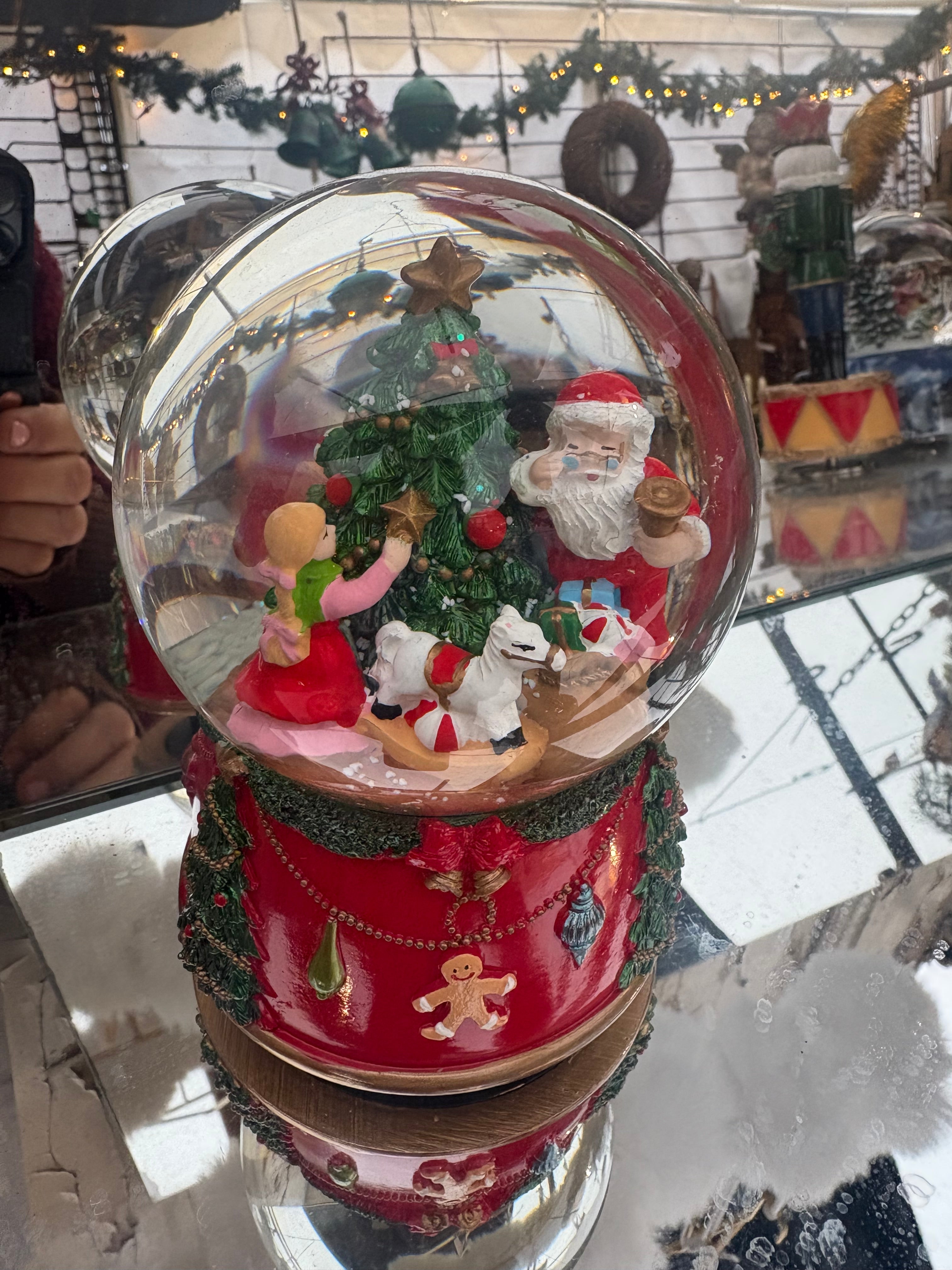 Muziek speel doos kerstman boom