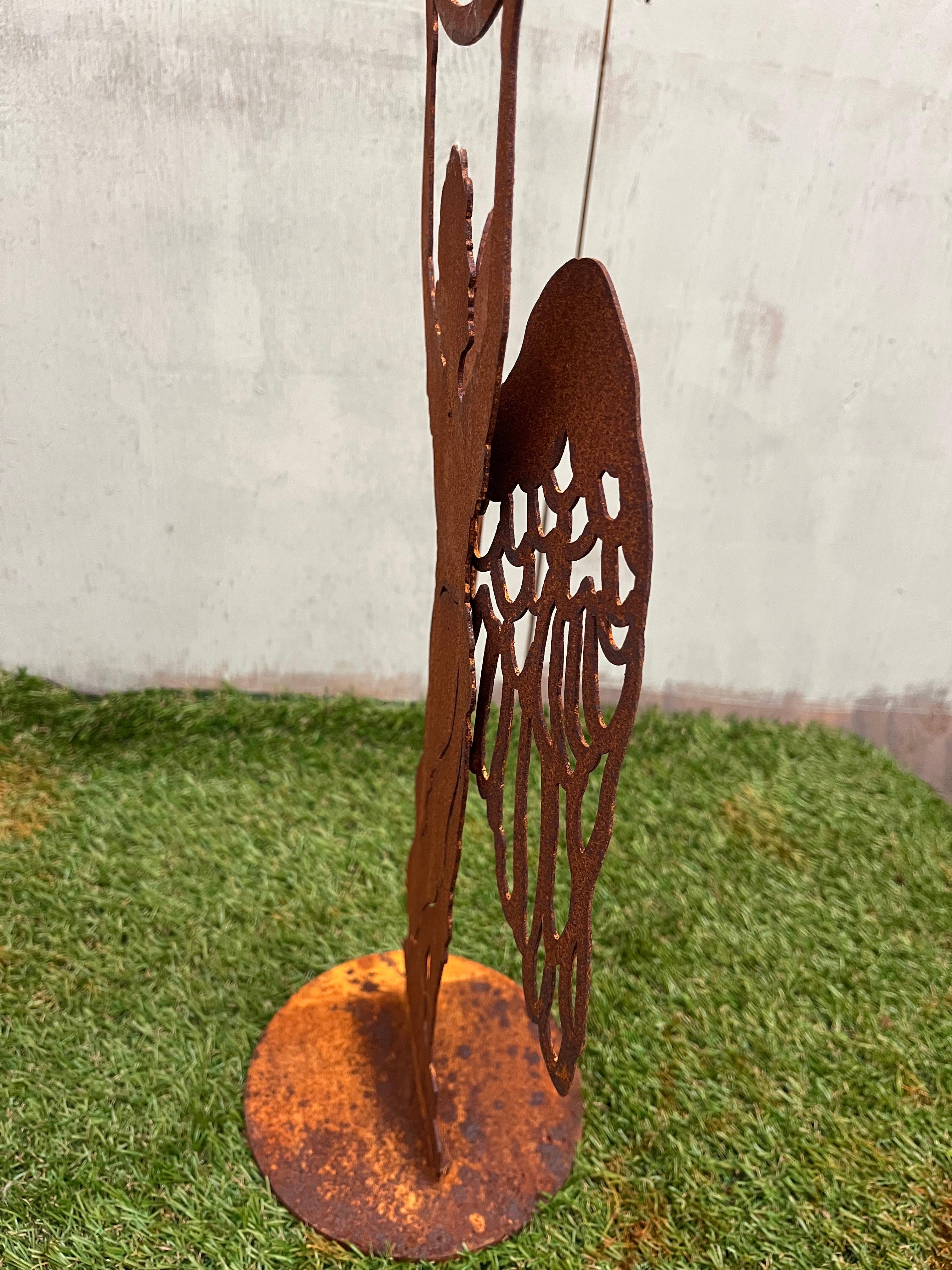 Engel met ring van eco roest - Brocante bij Ingie