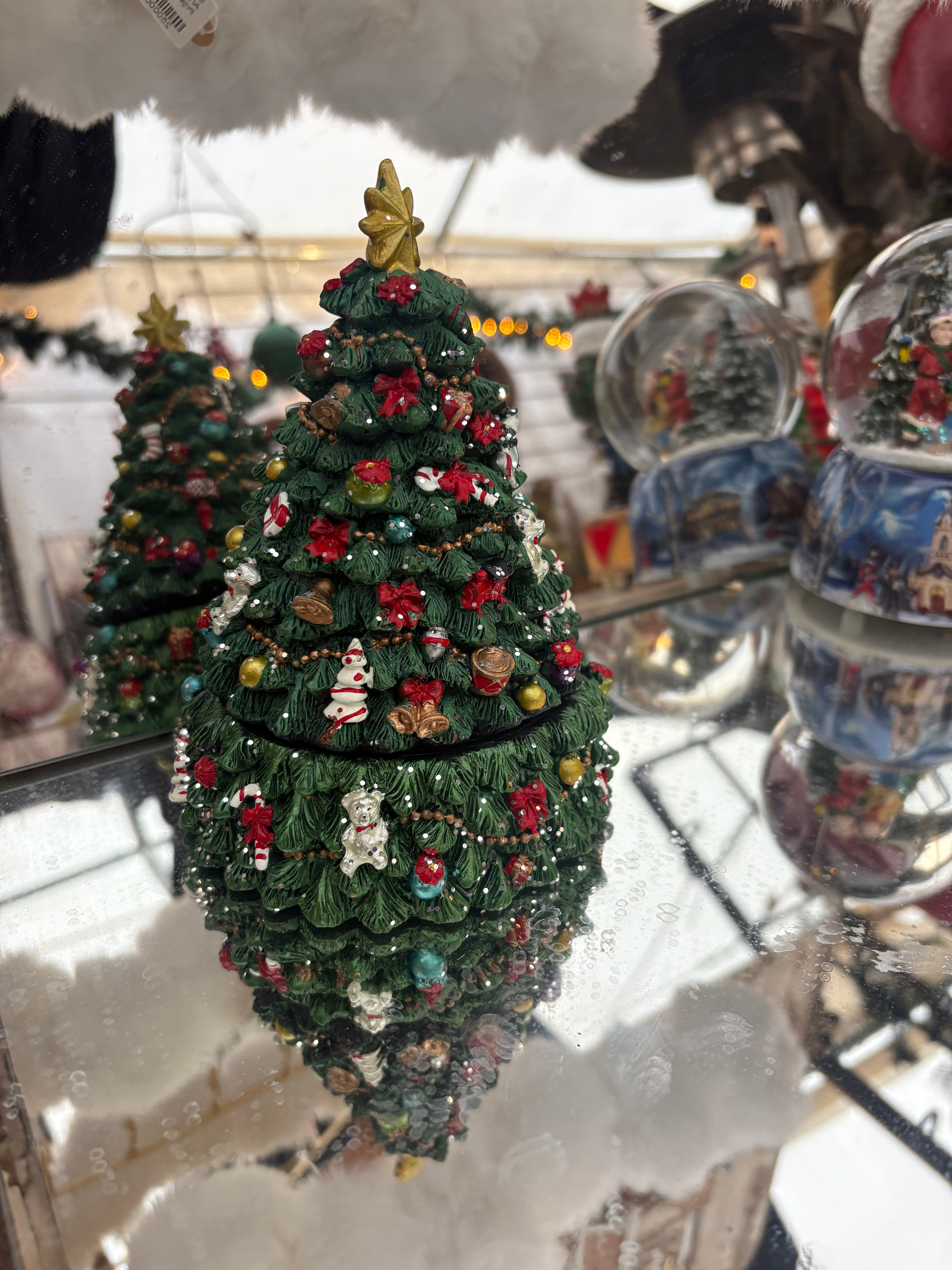 Muziek speel doos kerstboom