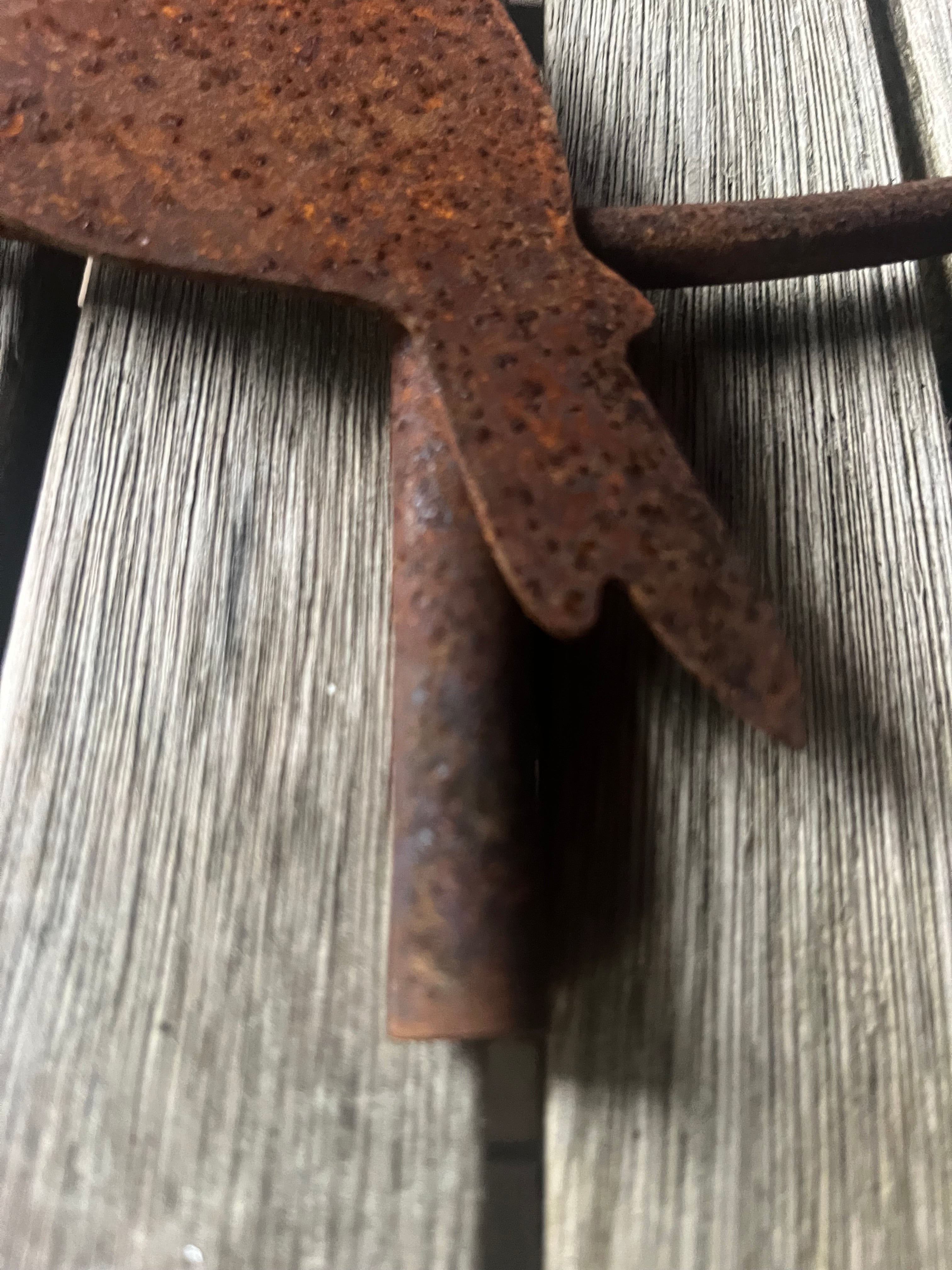 mooie ring met vogels op steker 1.25cm hoog in eco-roest - Brocante bij Ingie