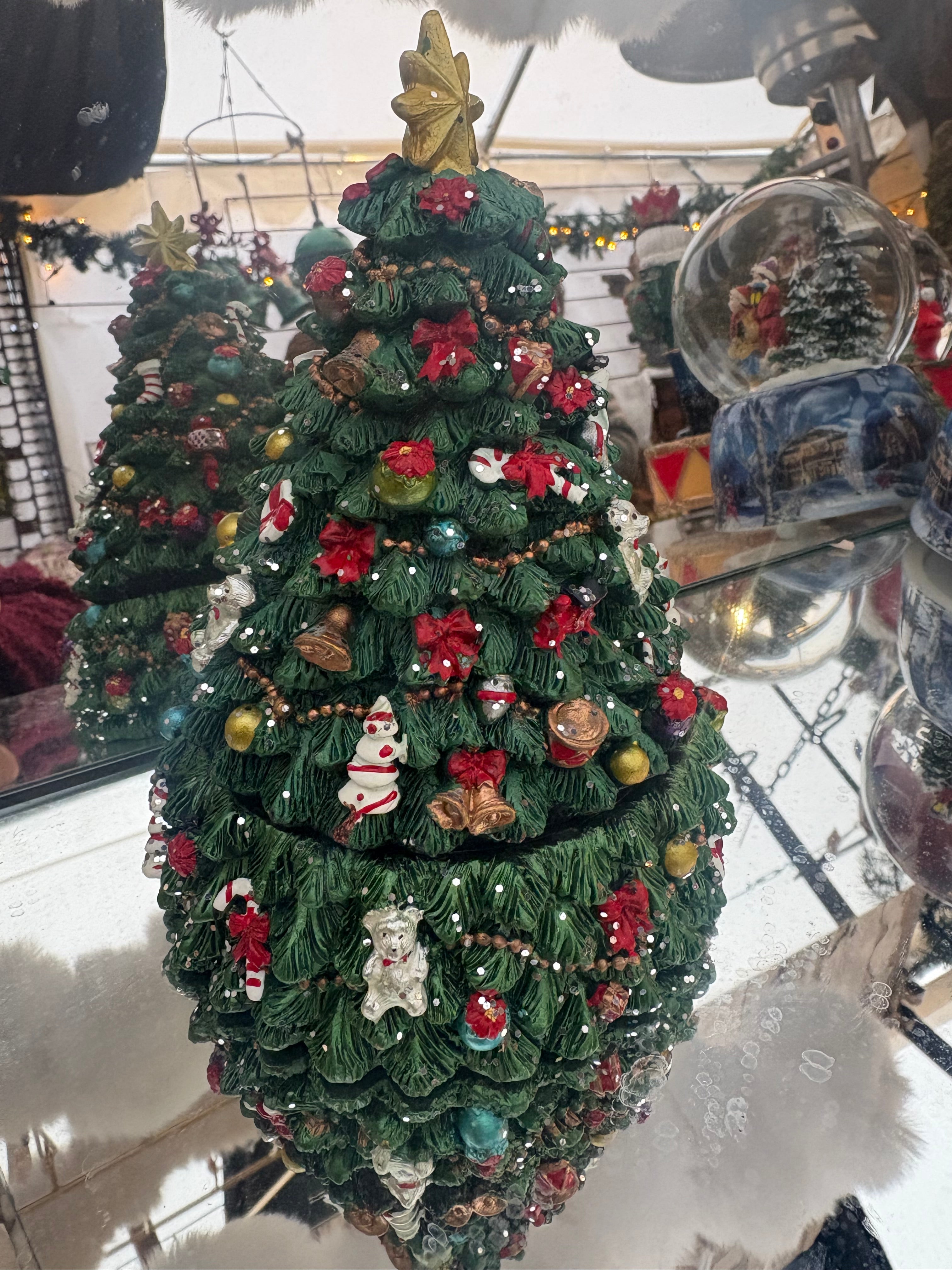 Muziek speel doos kerstboom