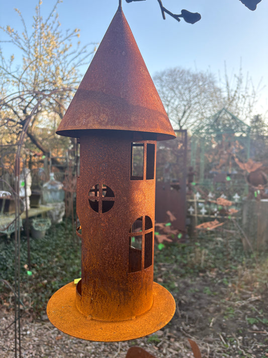 vogel voeder huis hang puntdak smal - Brocante bij Ingie