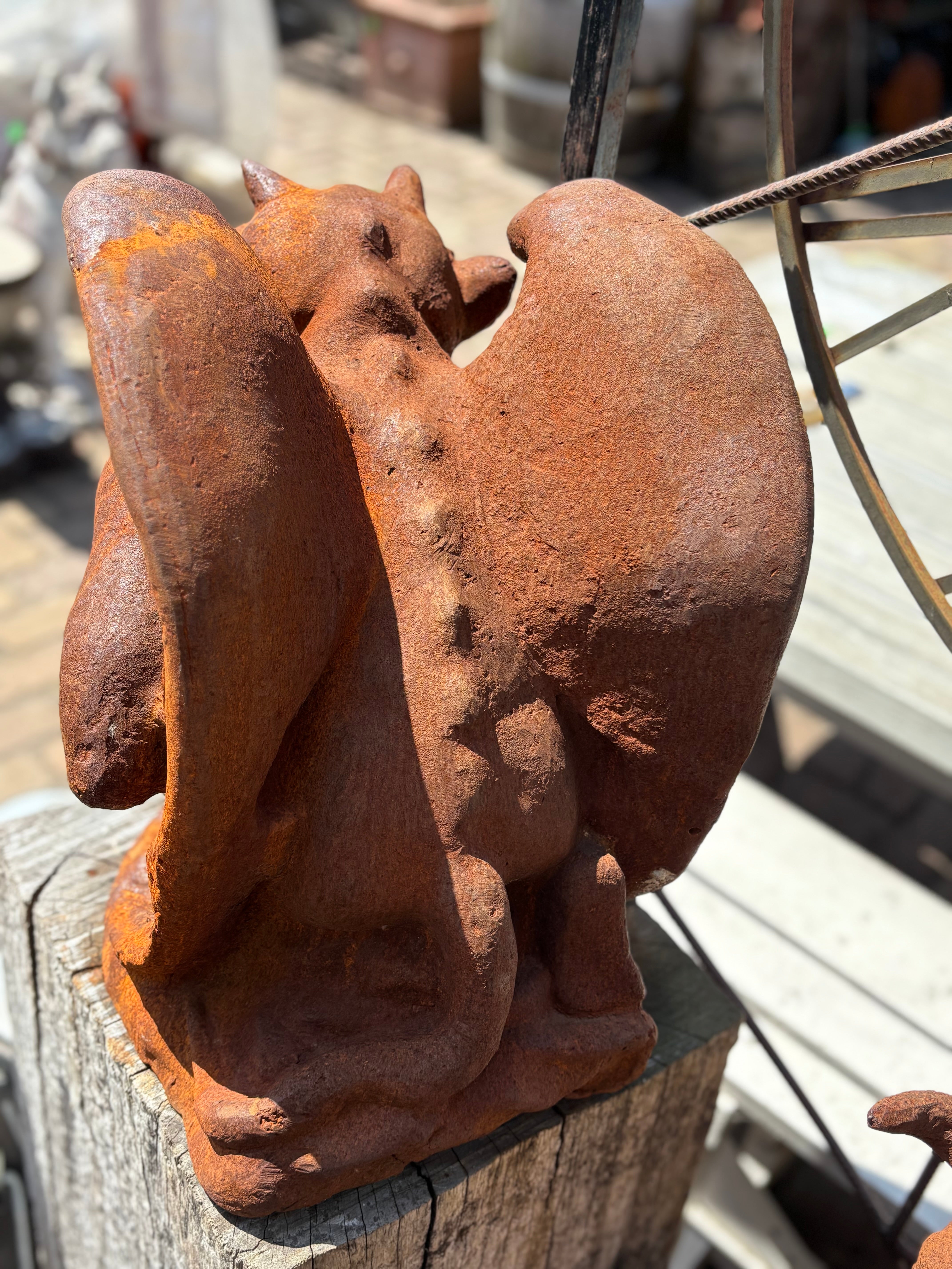 Grote gietijzeren Gargouille, torenwachter - Brocante bij Ingie