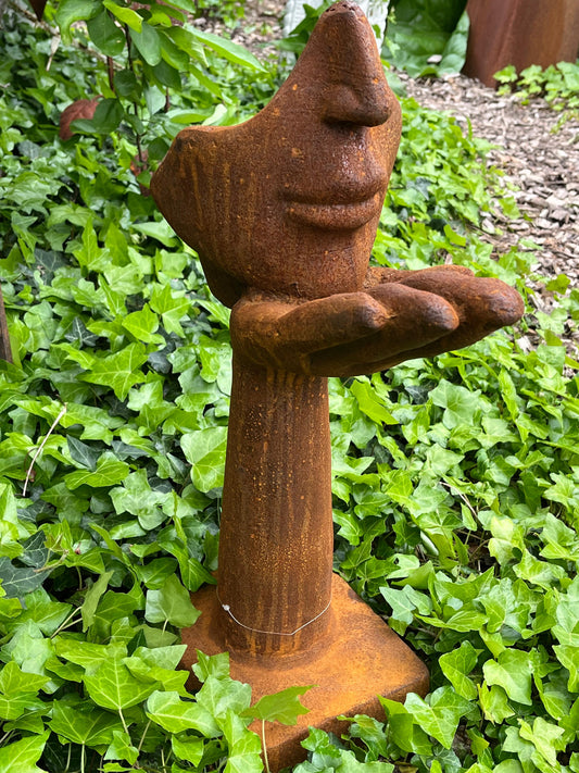 Groot gietijzeren (tuin) beeld « de Kushand » - Brocante bij Ingie