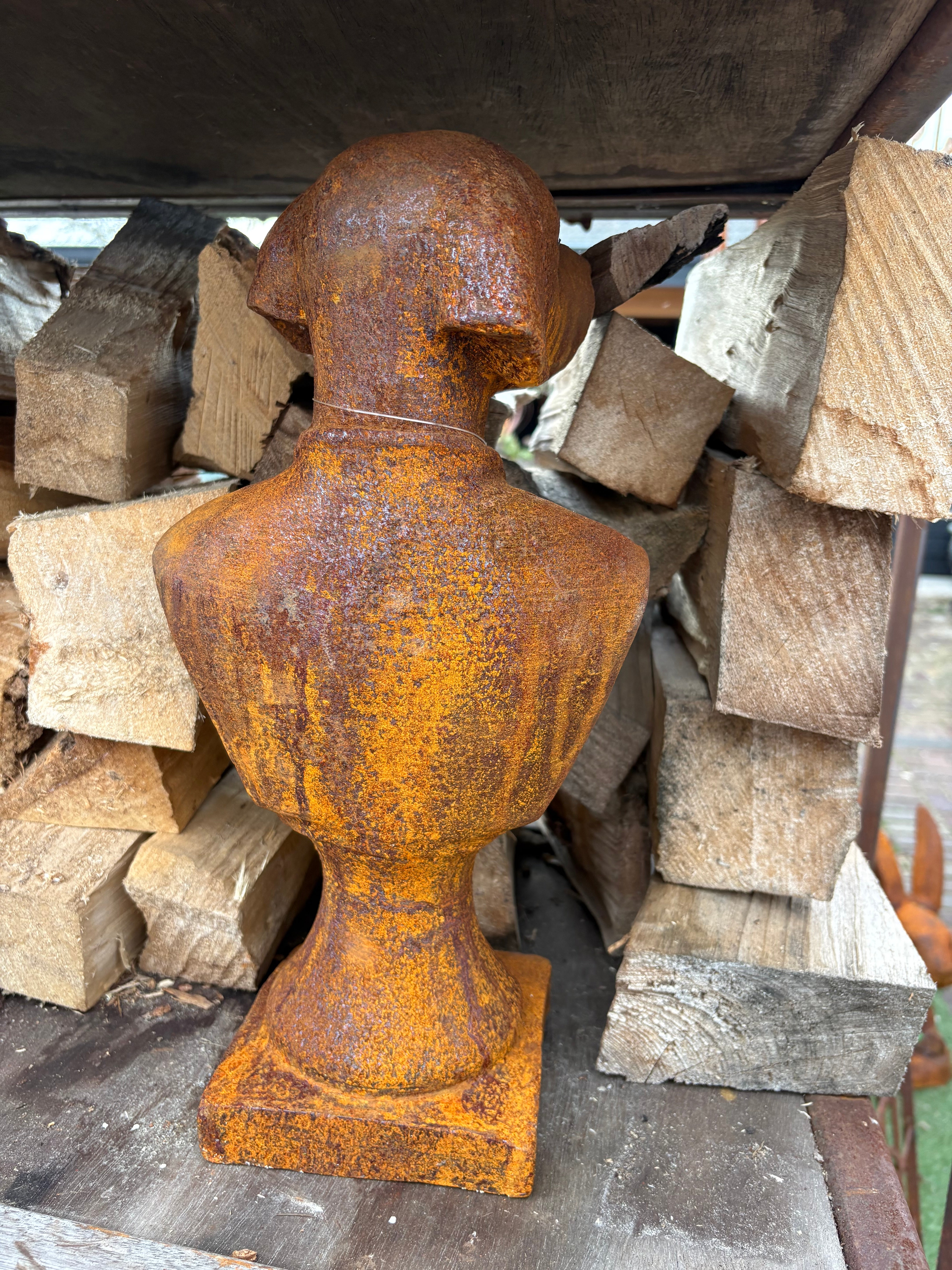 Buste hond groot gietijzer