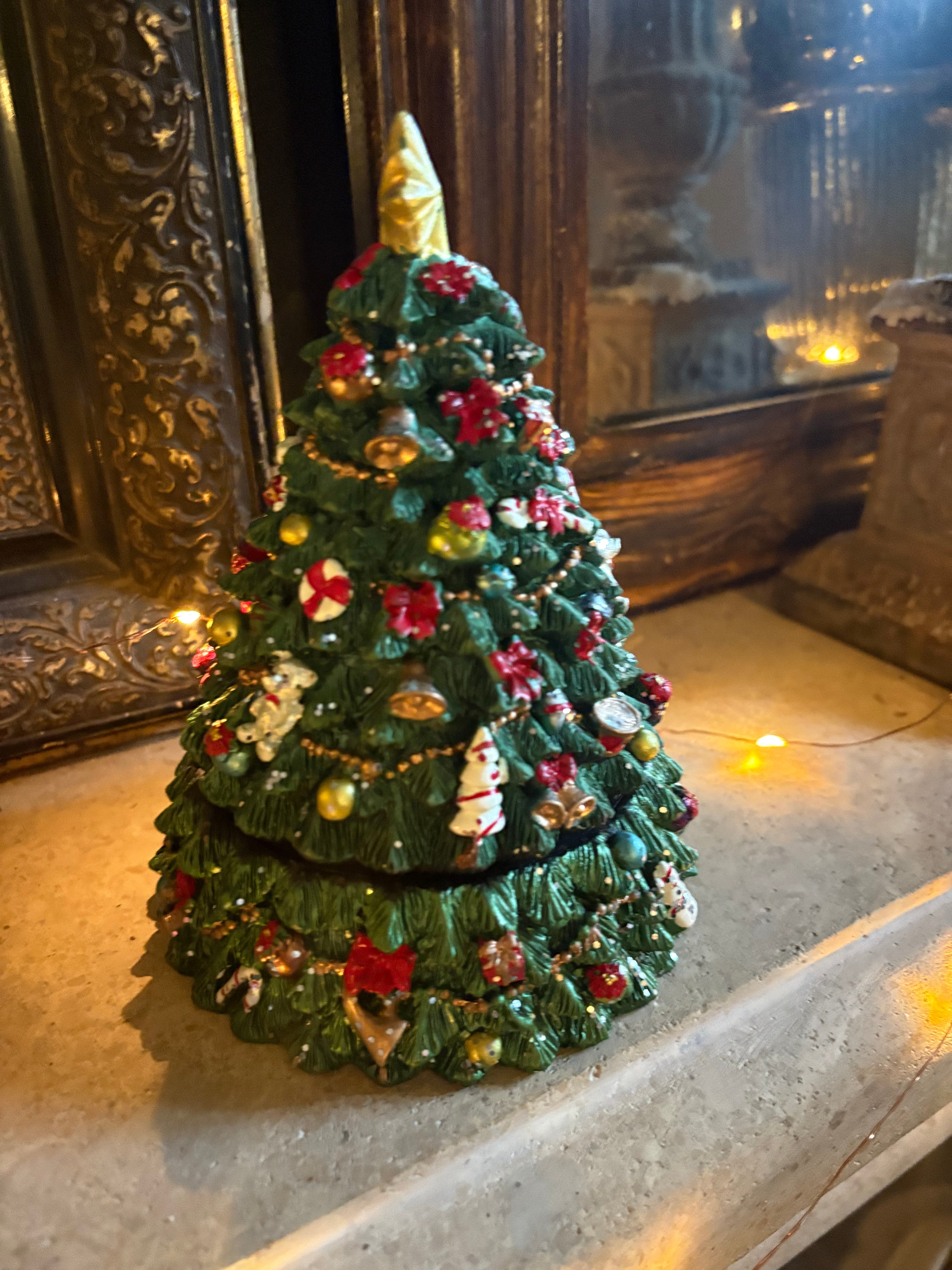 Muziek speel doos kerstboom