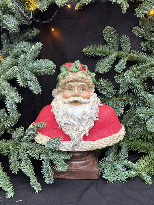 Kerst man buste met hulst - Brocante bij Ingie