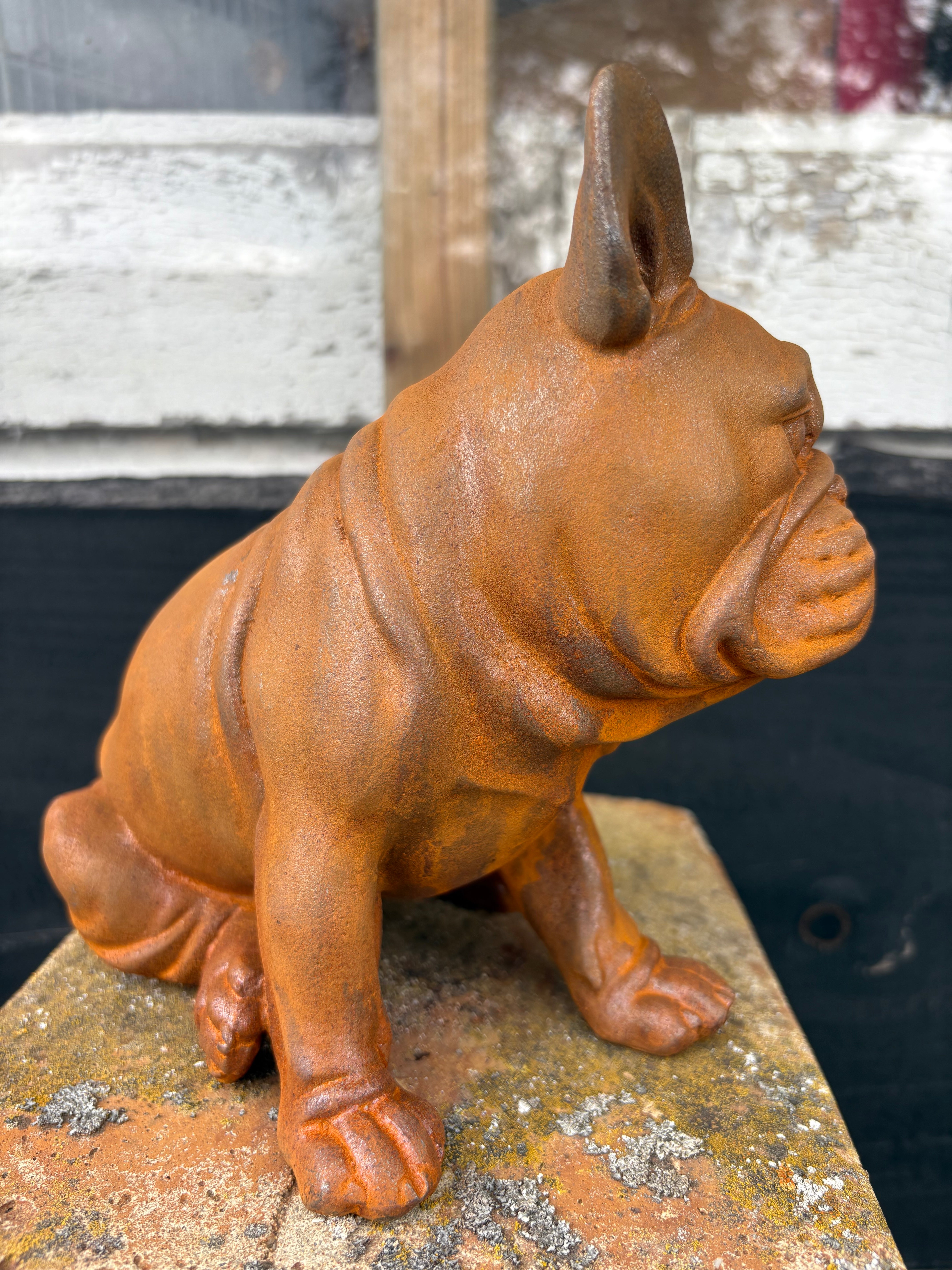 Kleine Engelse Bulldog van gietijzer - Brocante bij Ingie