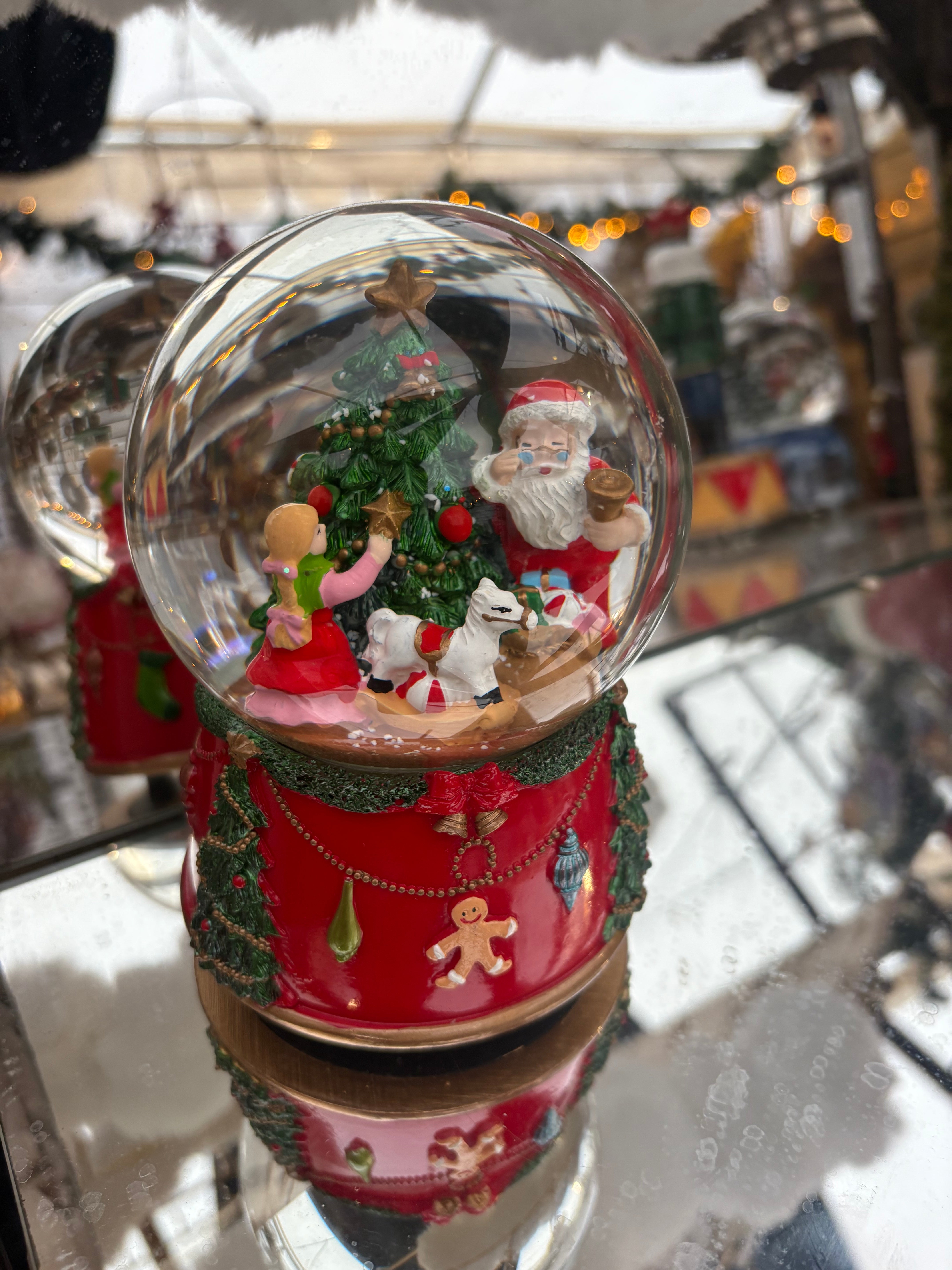 Muziek speel doos kerstman boom