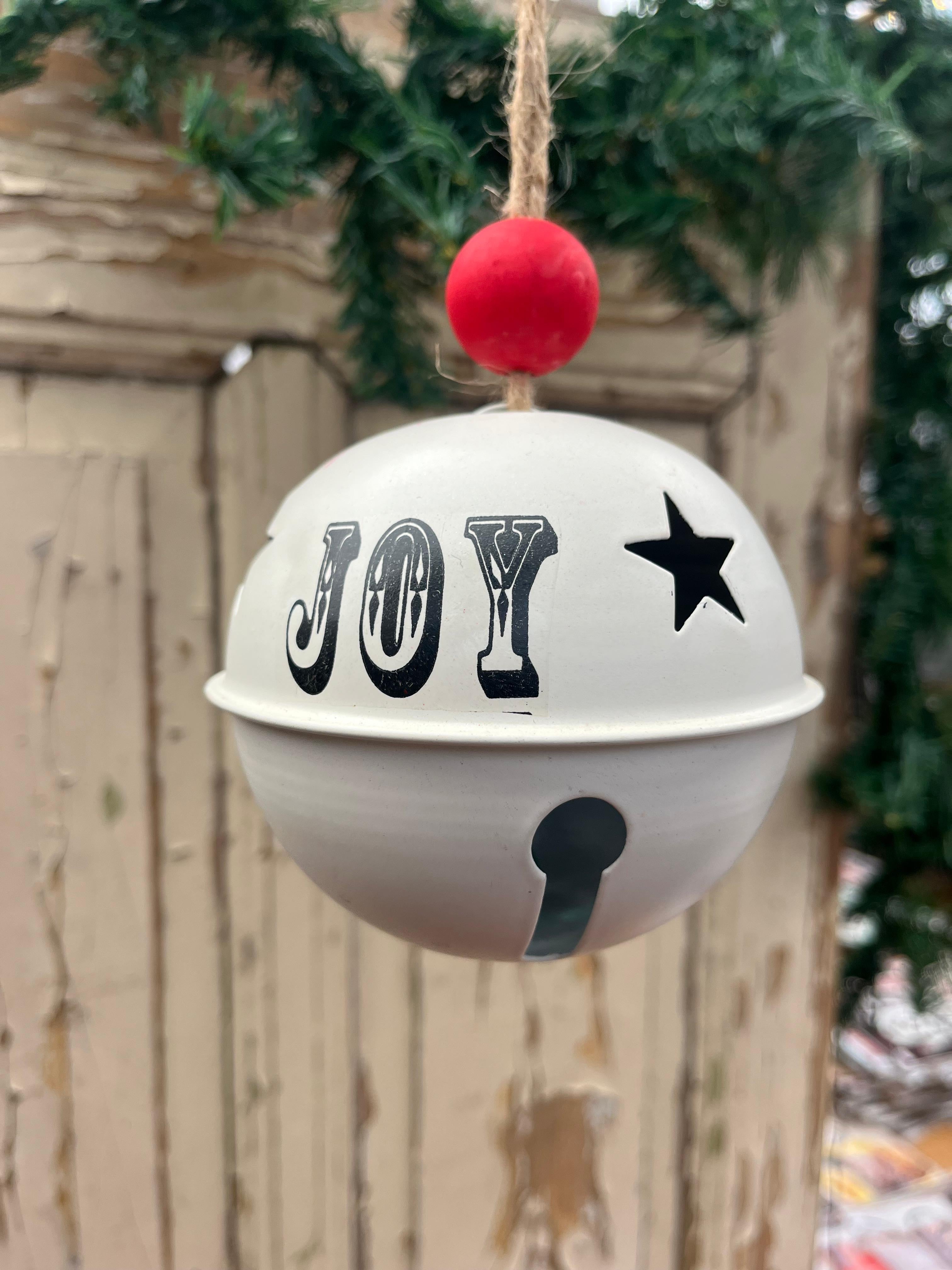 Kerst bellen groot 'Noel' - 'Hope' - 'Joy' - Brocante bij Ingie