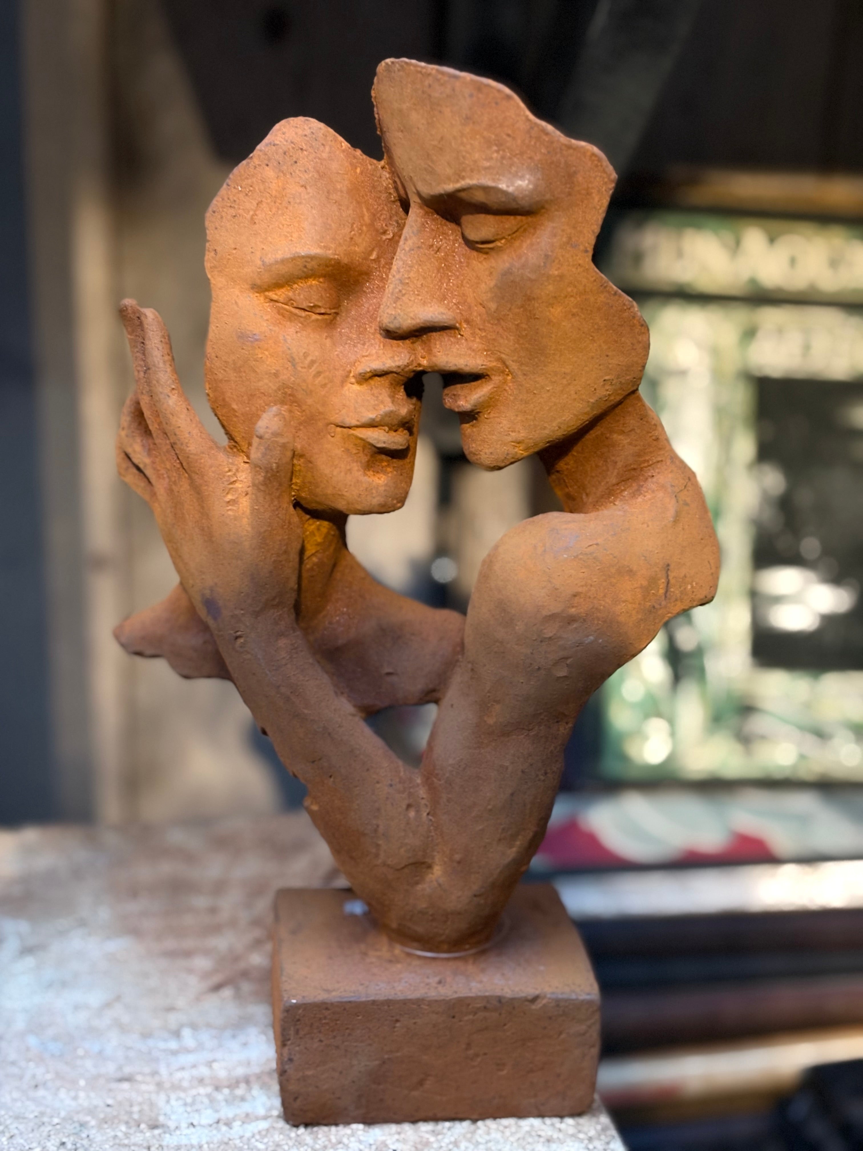 Gietijzeren dubbel gezicht man/vrouw - Brocante bij Ingie