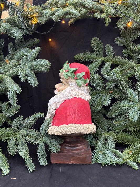 Kerst man buste met hulst - Brocante bij Ingie