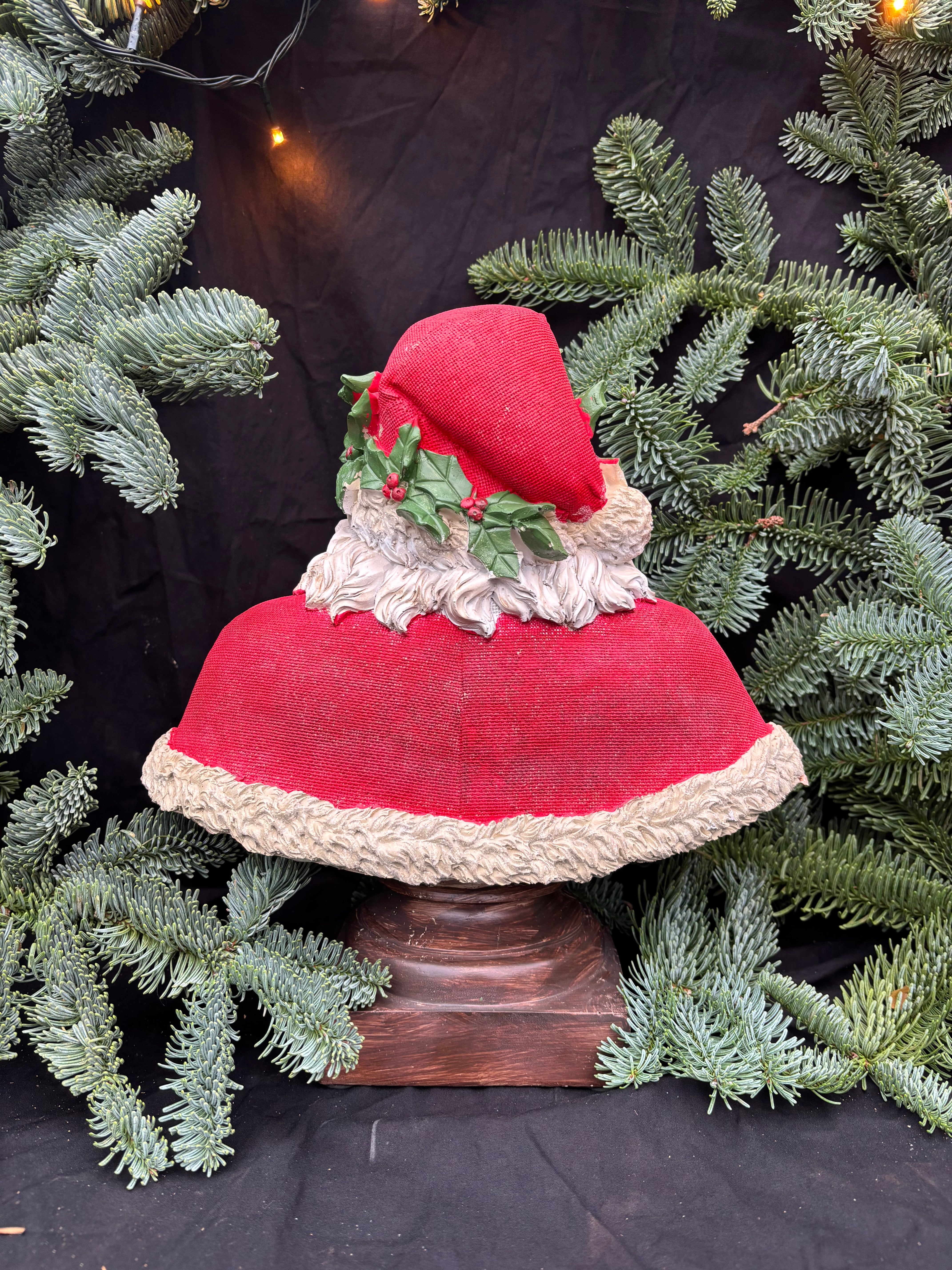 Kerst man buste met hulst - Brocante bij Ingie