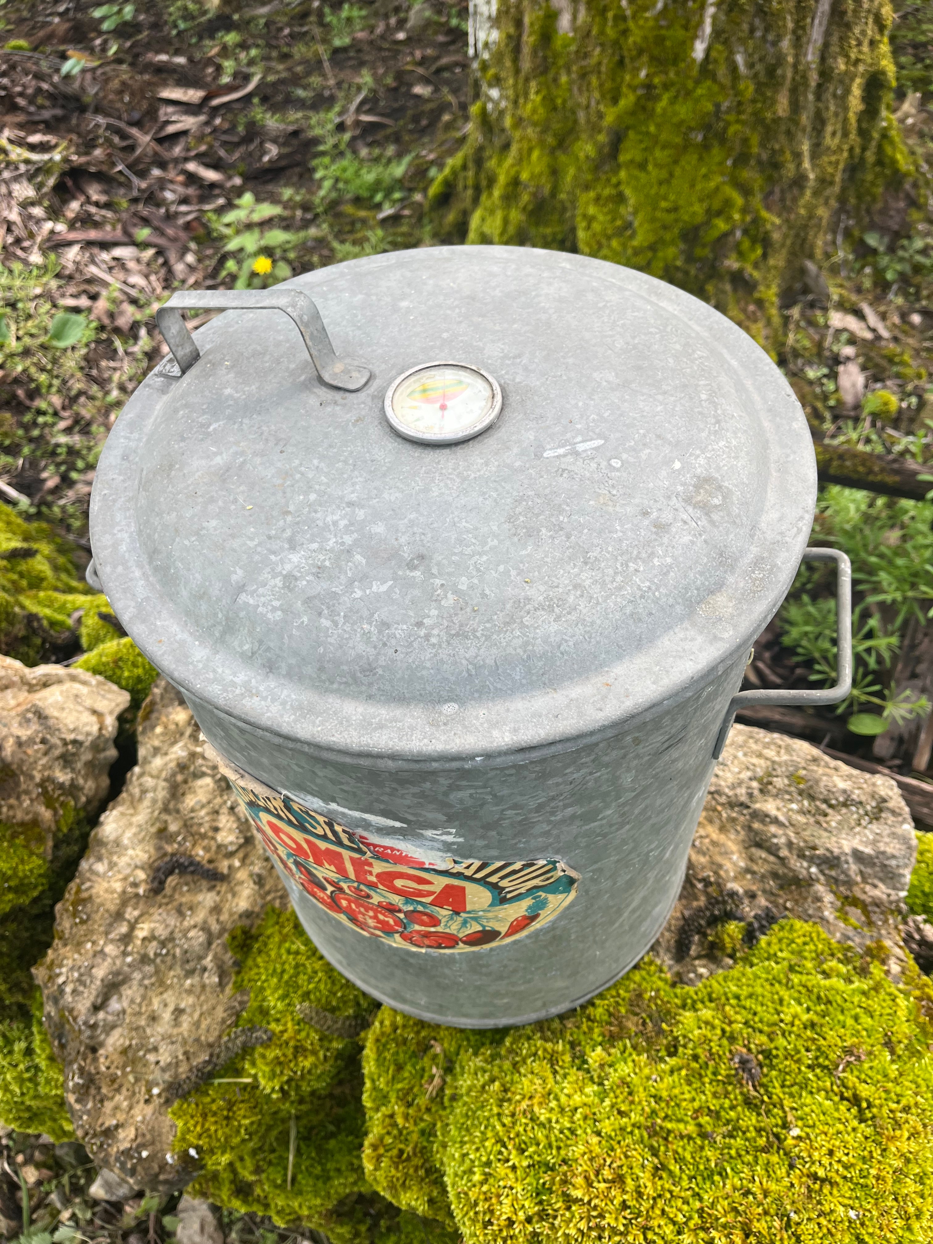 Ketel van zink uit Frankrijk Bourgogne (sterilisator) - Brocante bij Ingie