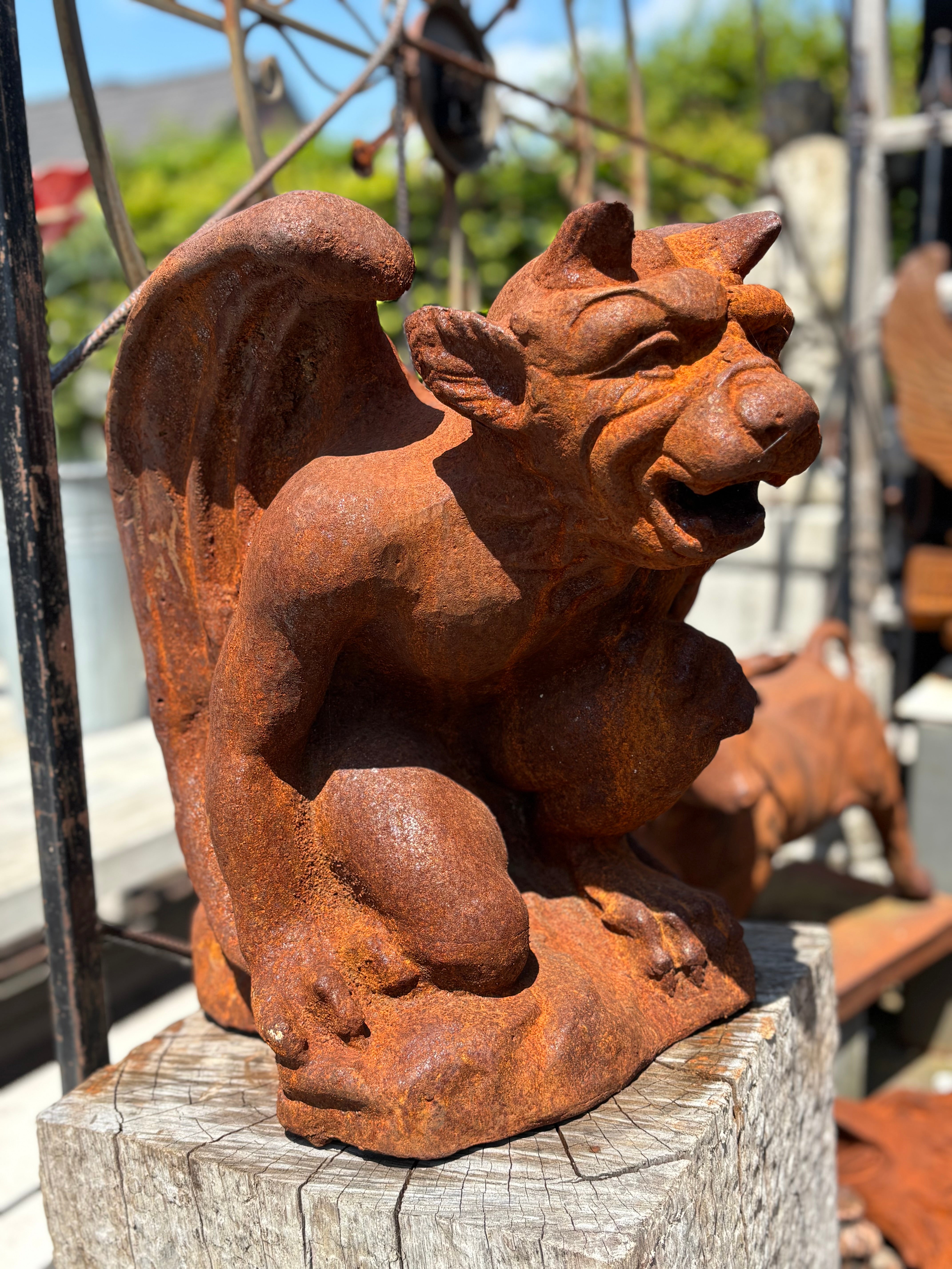 Grote gietijzeren Gargouille, torenwachter - Brocante bij Ingie