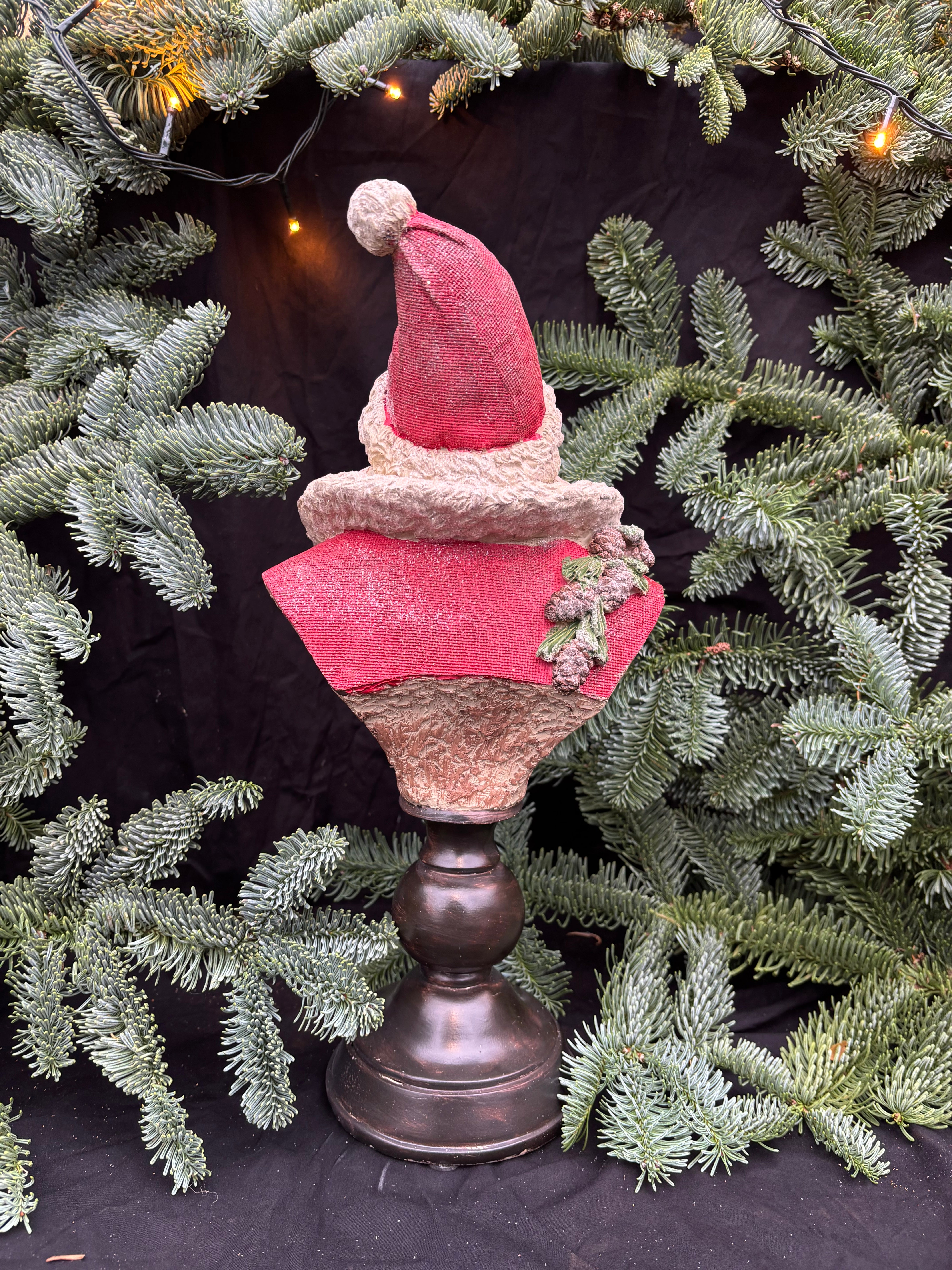 Kerst man buste op voet - Brocante bij Ingie