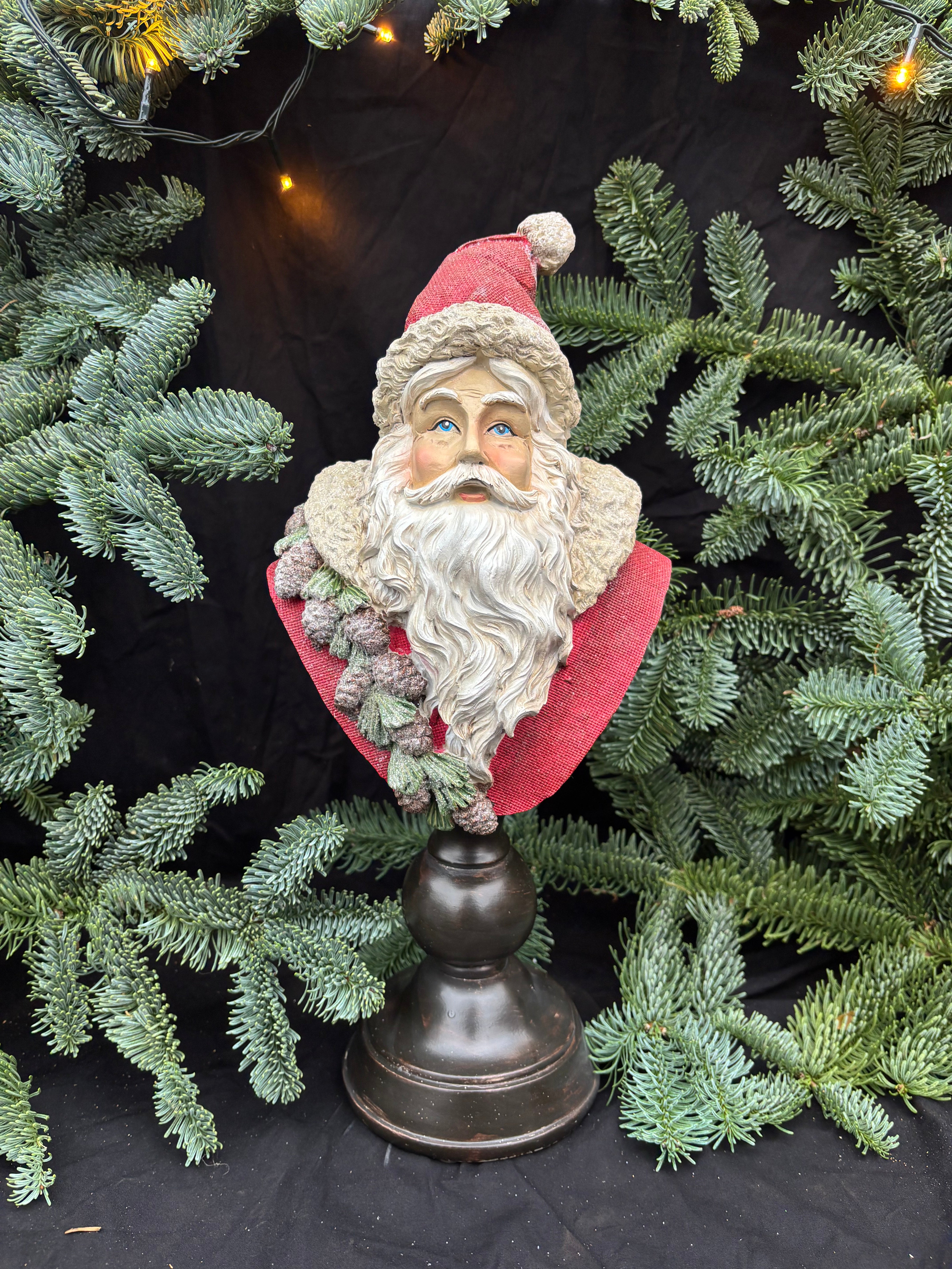Kerst man buste op voet - Brocante bij Ingie