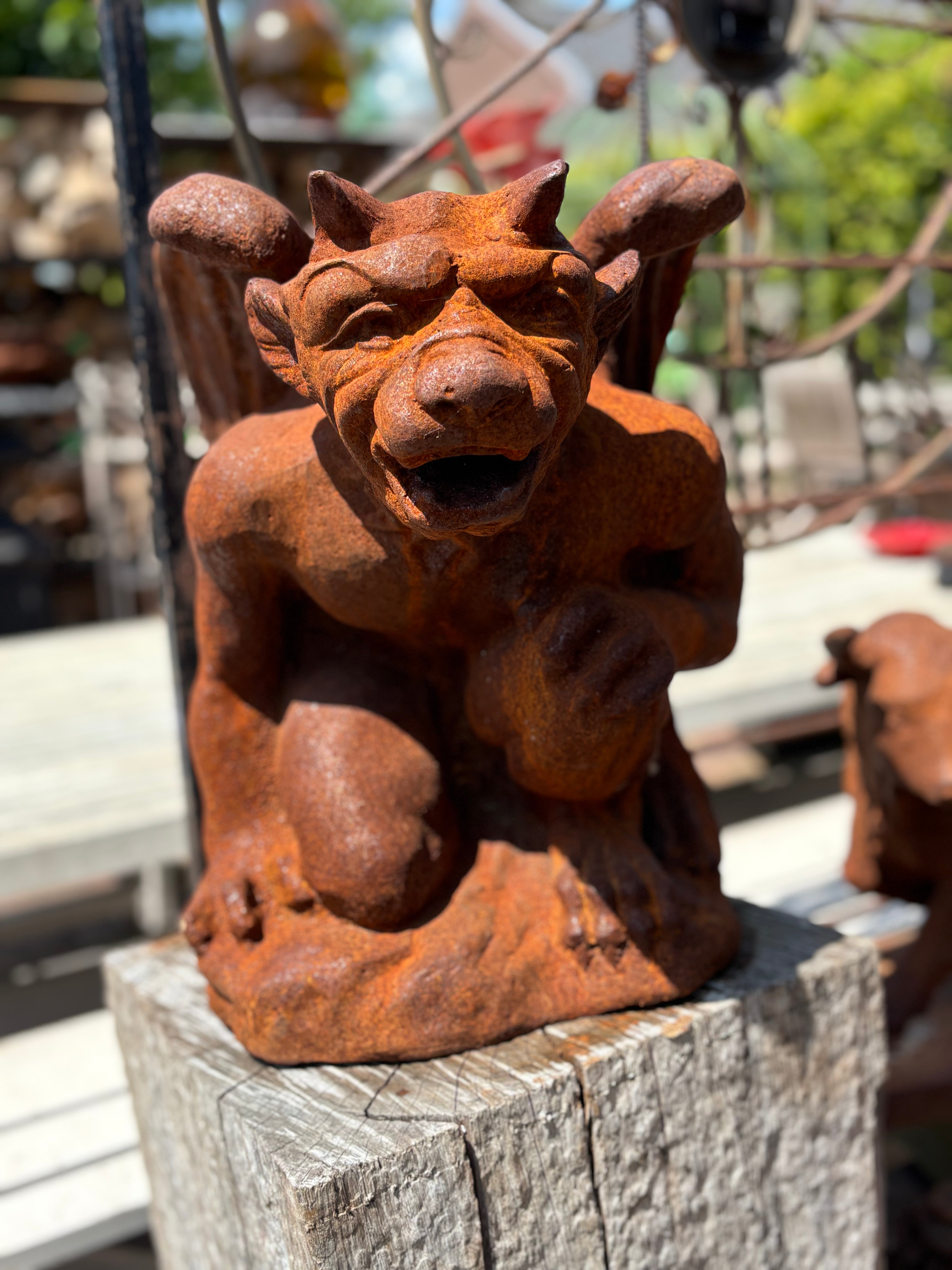Grote gietijzeren Gargouille, torenwachter - Brocante bij Ingie