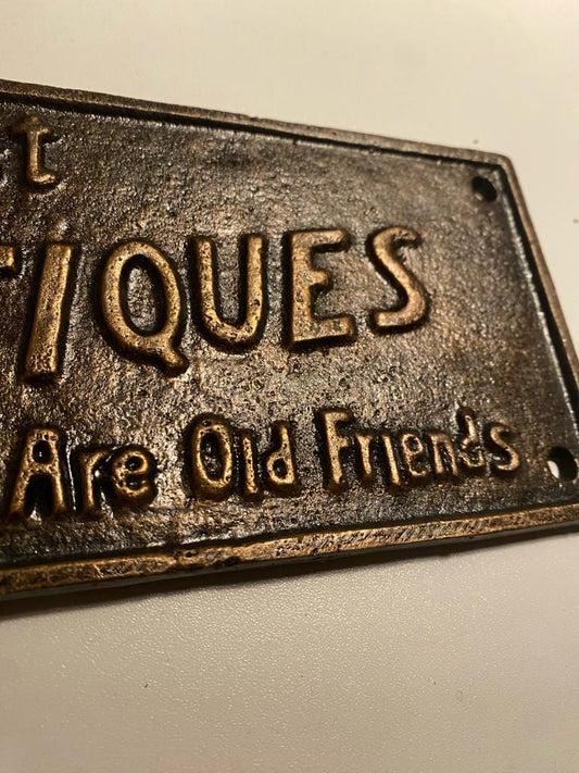 (Wand)plateau plaatje old friends gietijzer - Brocante bij Ingie