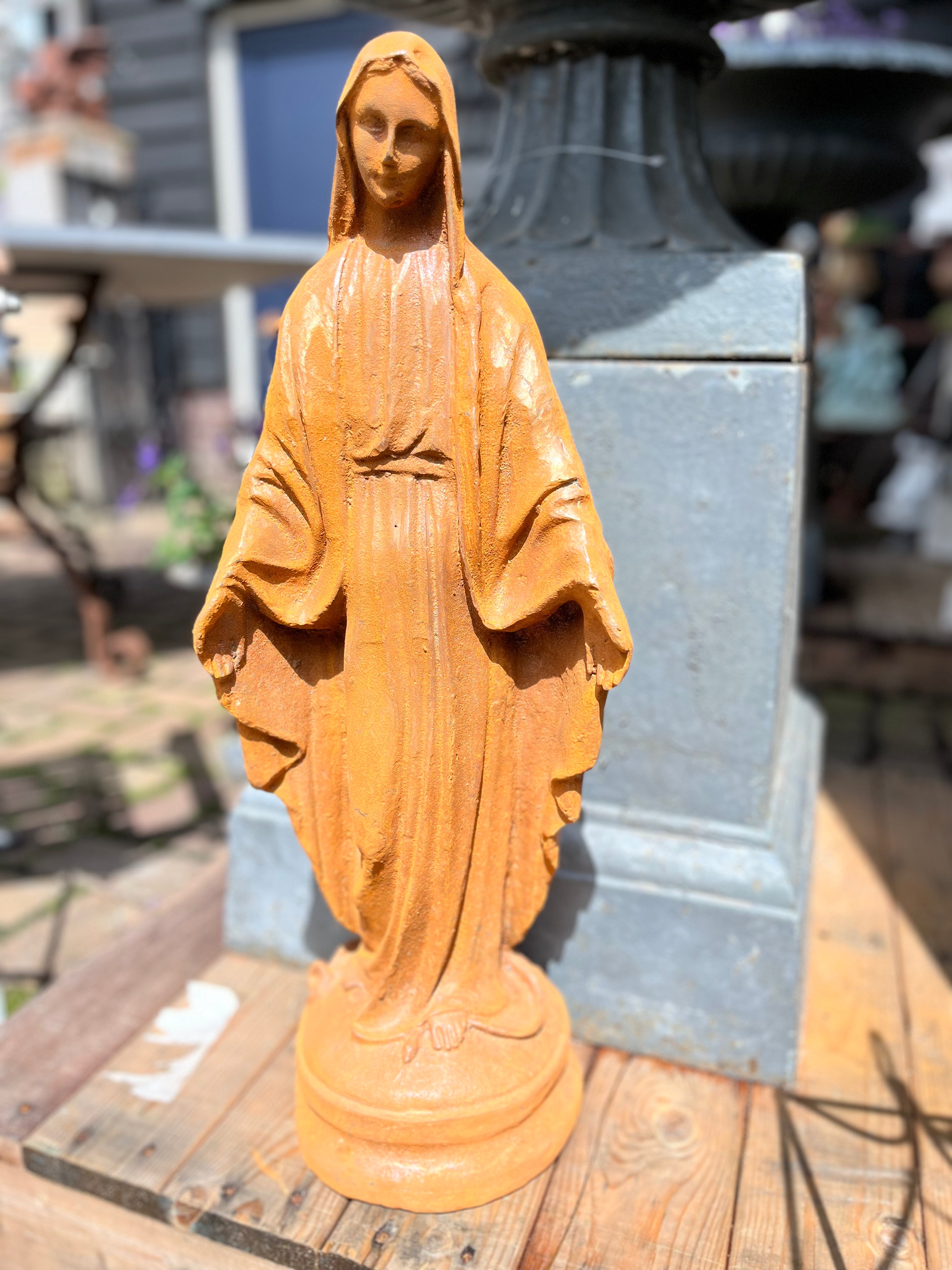 Gietijzer Mariabeeld groot - Brocante bij Ingie