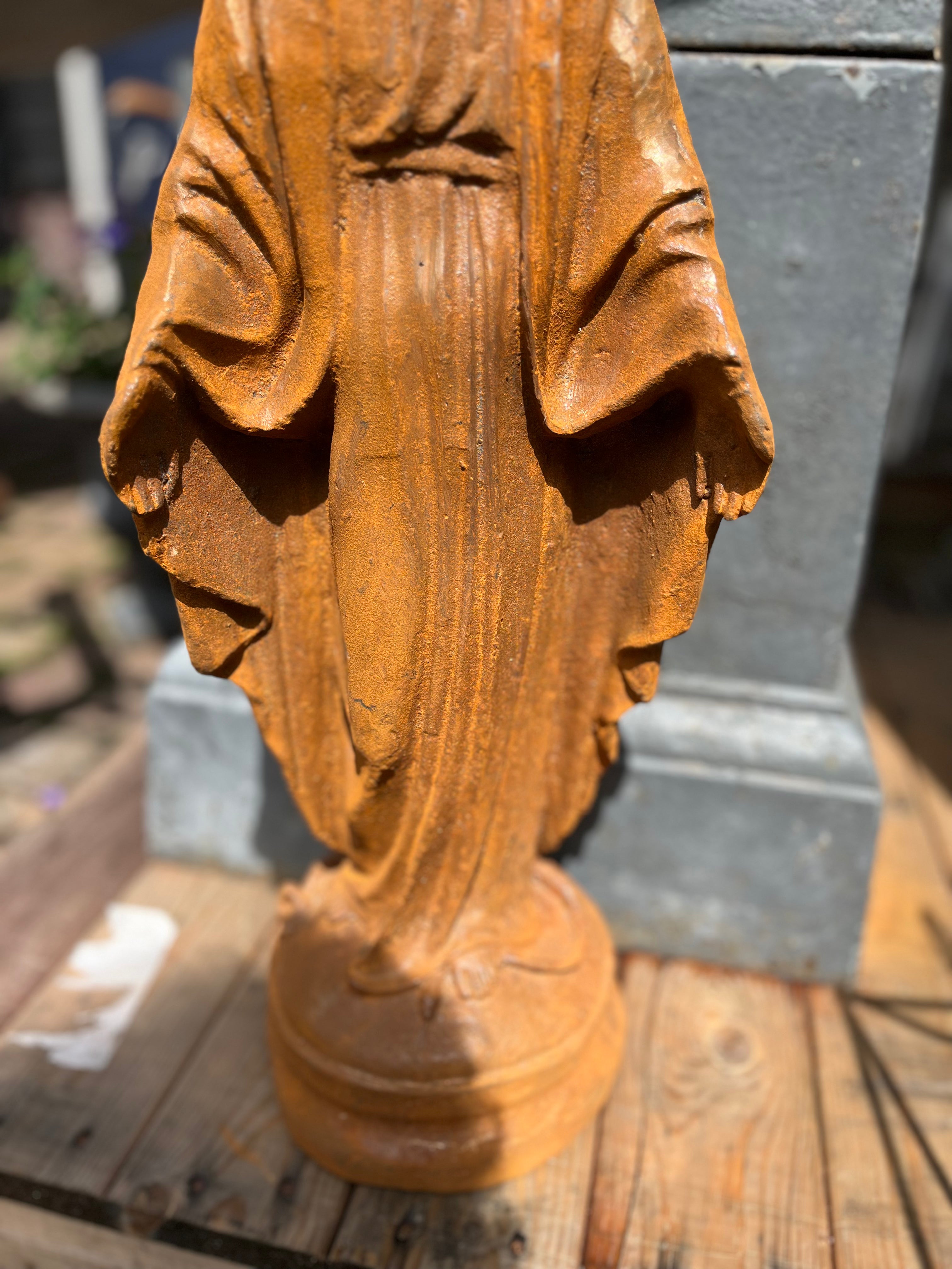 Gietijzer Mariabeeld groot - Brocante bij Ingie