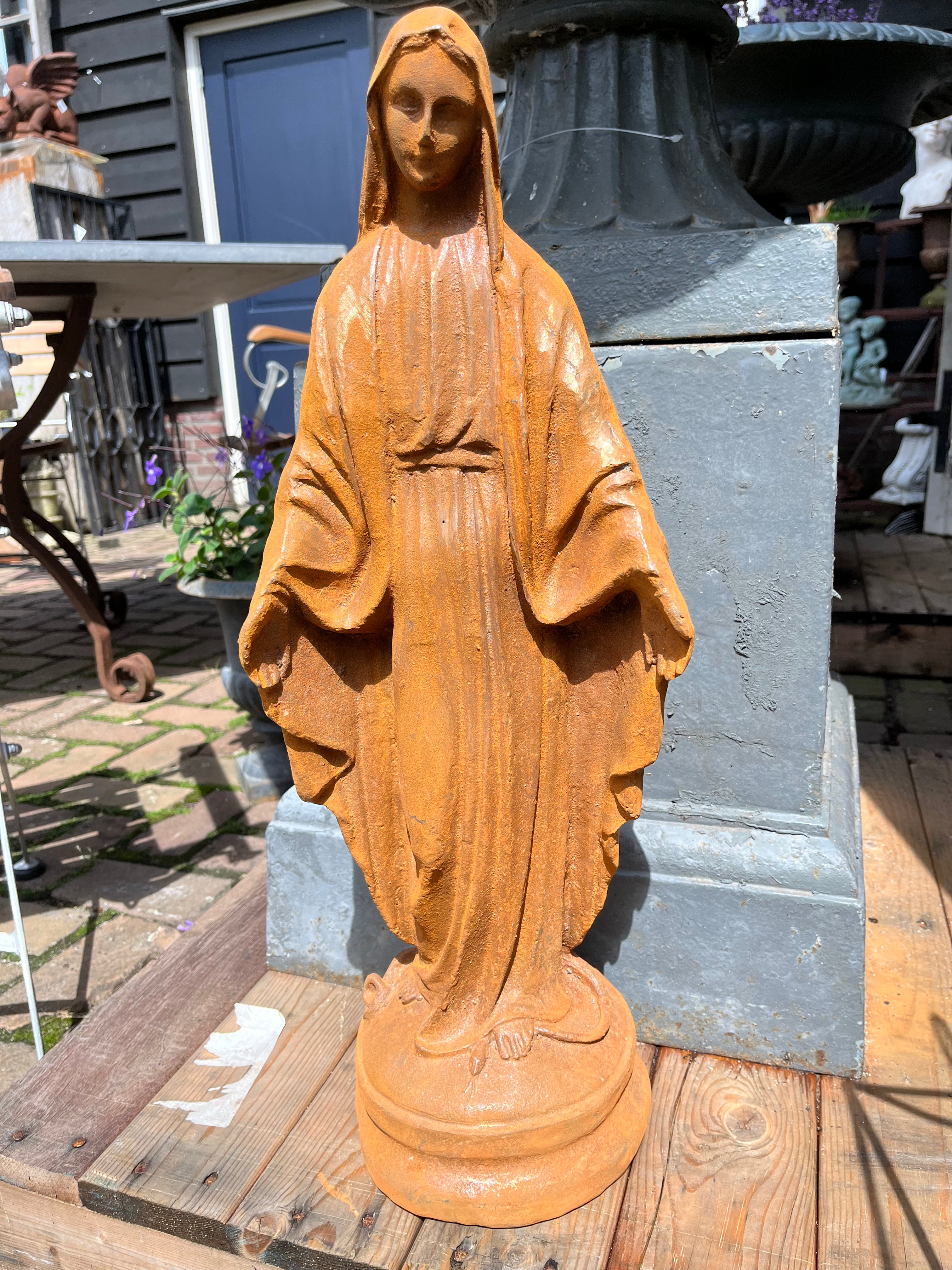 Gietijzer Mariabeeld groot - Brocante bij Ingie