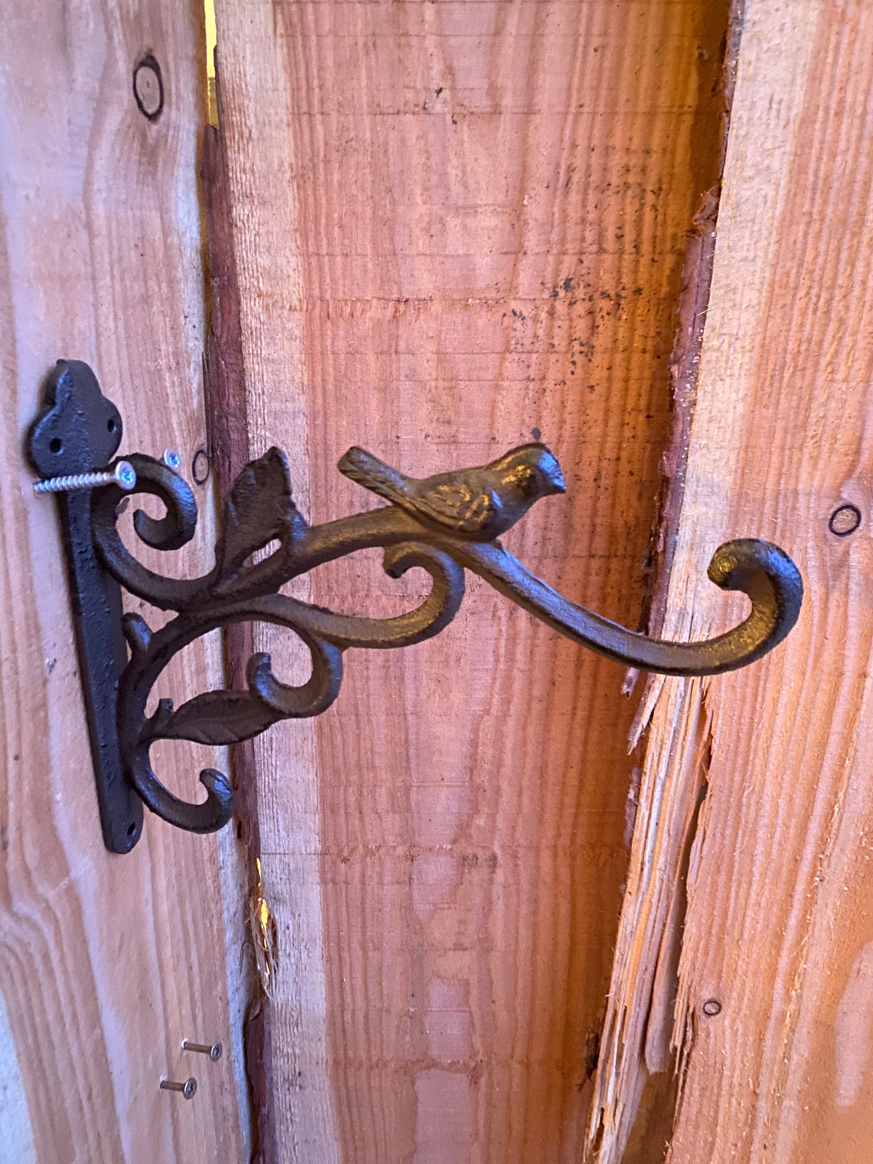 planten hanger vogeltje + 2 blaadjes gietijzer - Brocante bij Ingie