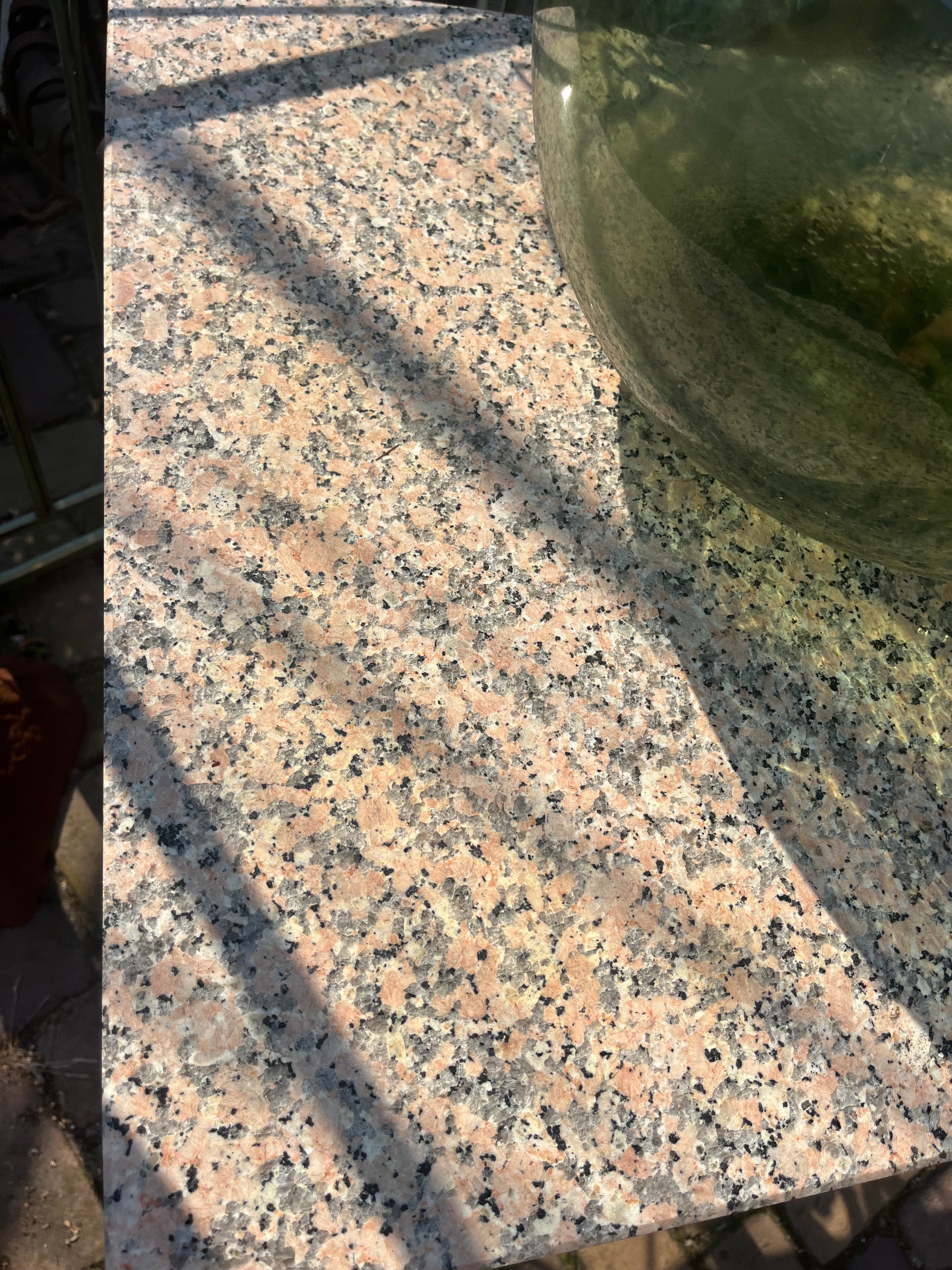 tuin tafel bistro tafeltje met vierkant Italiaans marmeren blad - Brocante bij Ingie