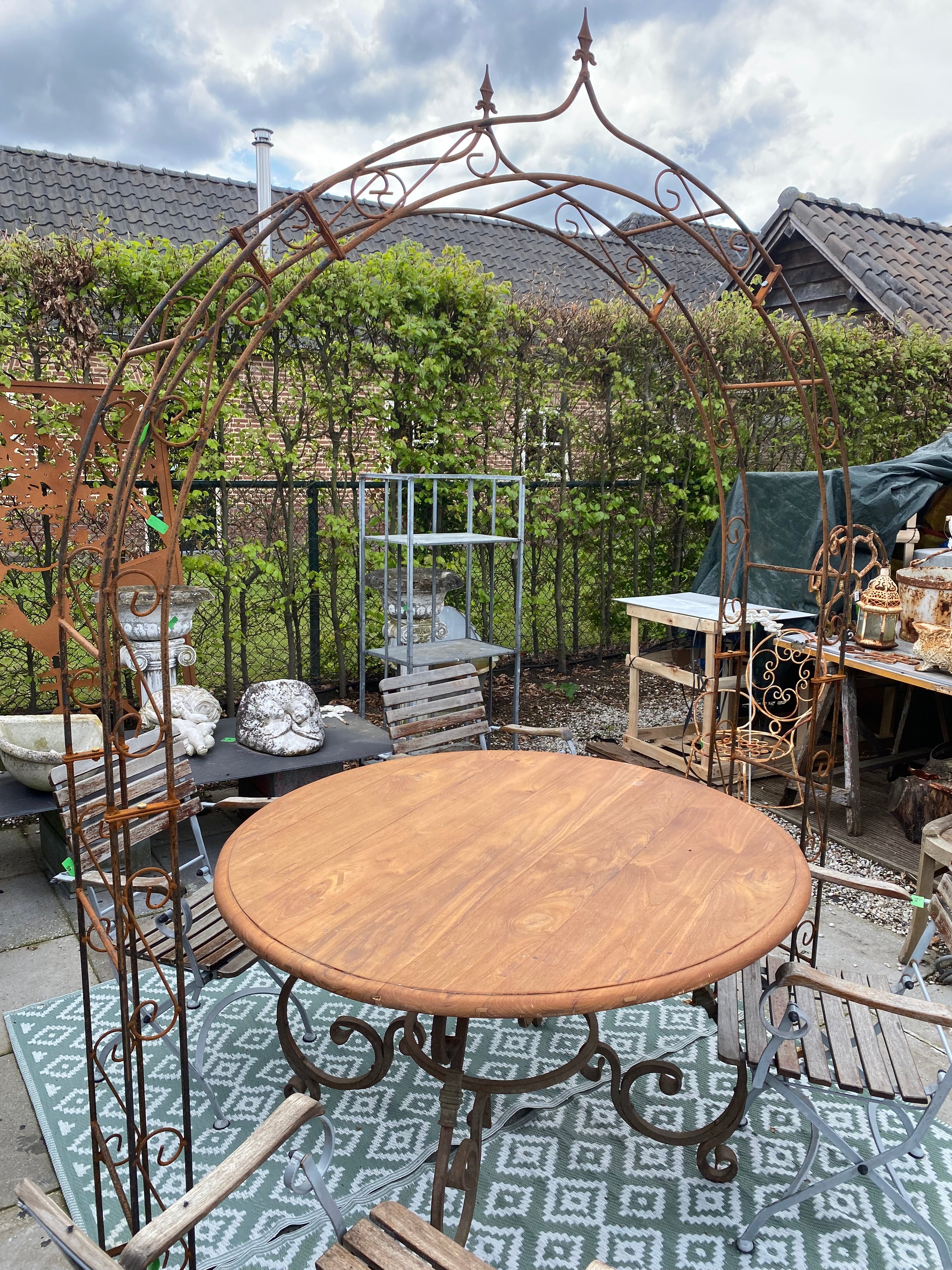 Rozenboog 1.80 dubbel vol staal NIEUW! - Brocante bij Ingie