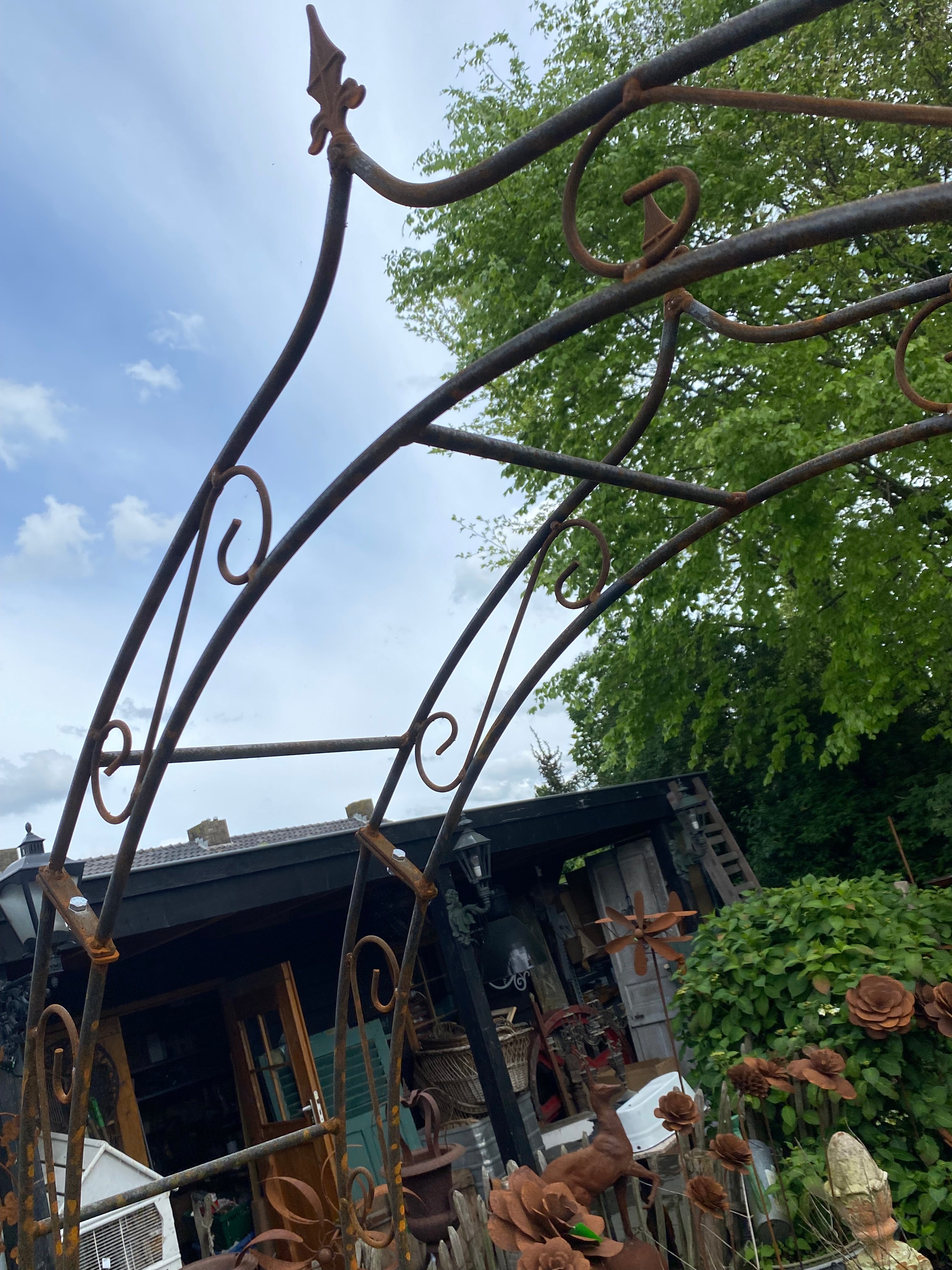 Rozenboog 1.40 dubbel vol staal NIEUW! - Brocante bij Ingie