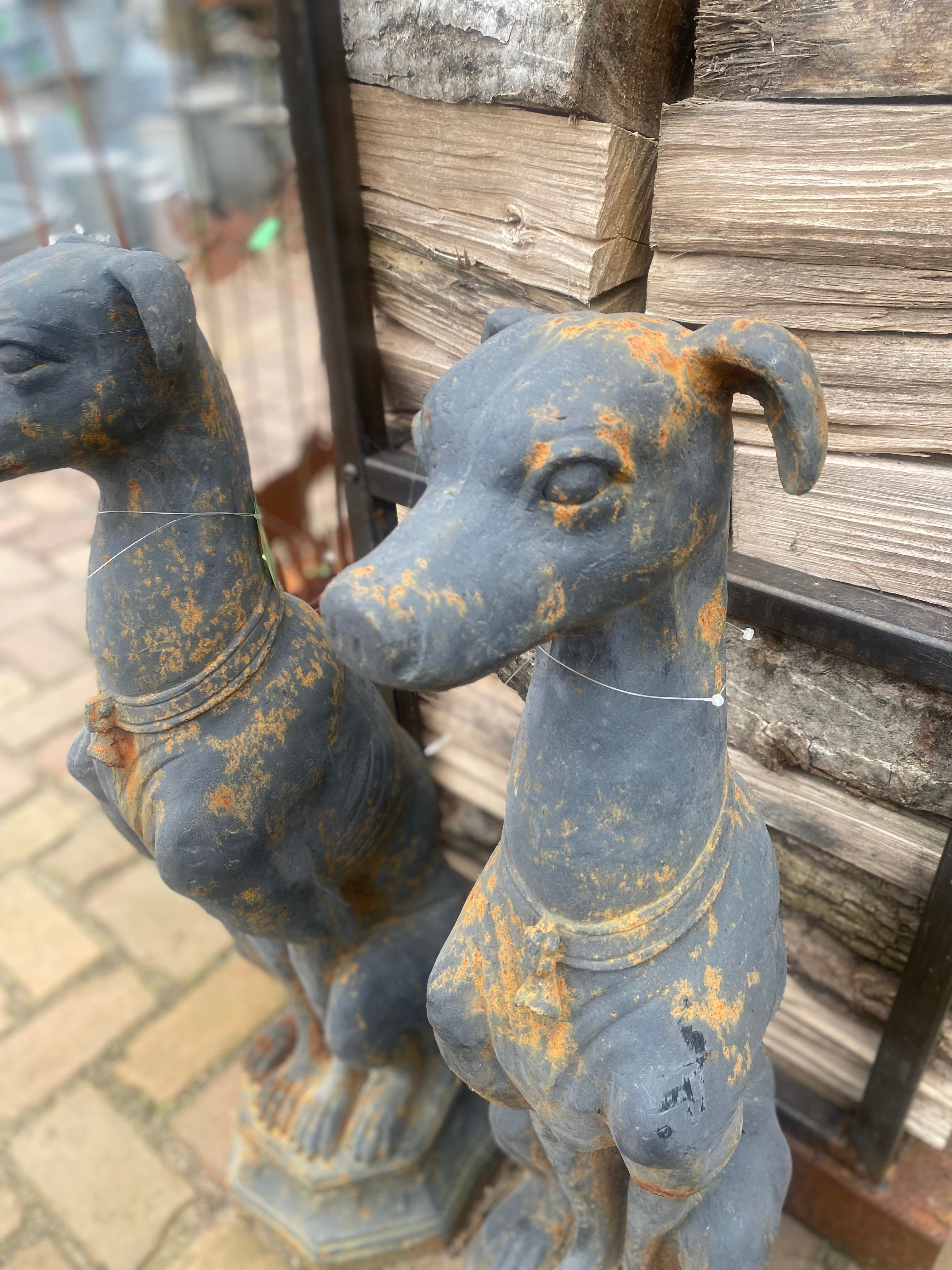 set grote Whippets windhonden gietijzer - Brocante bij Ingie