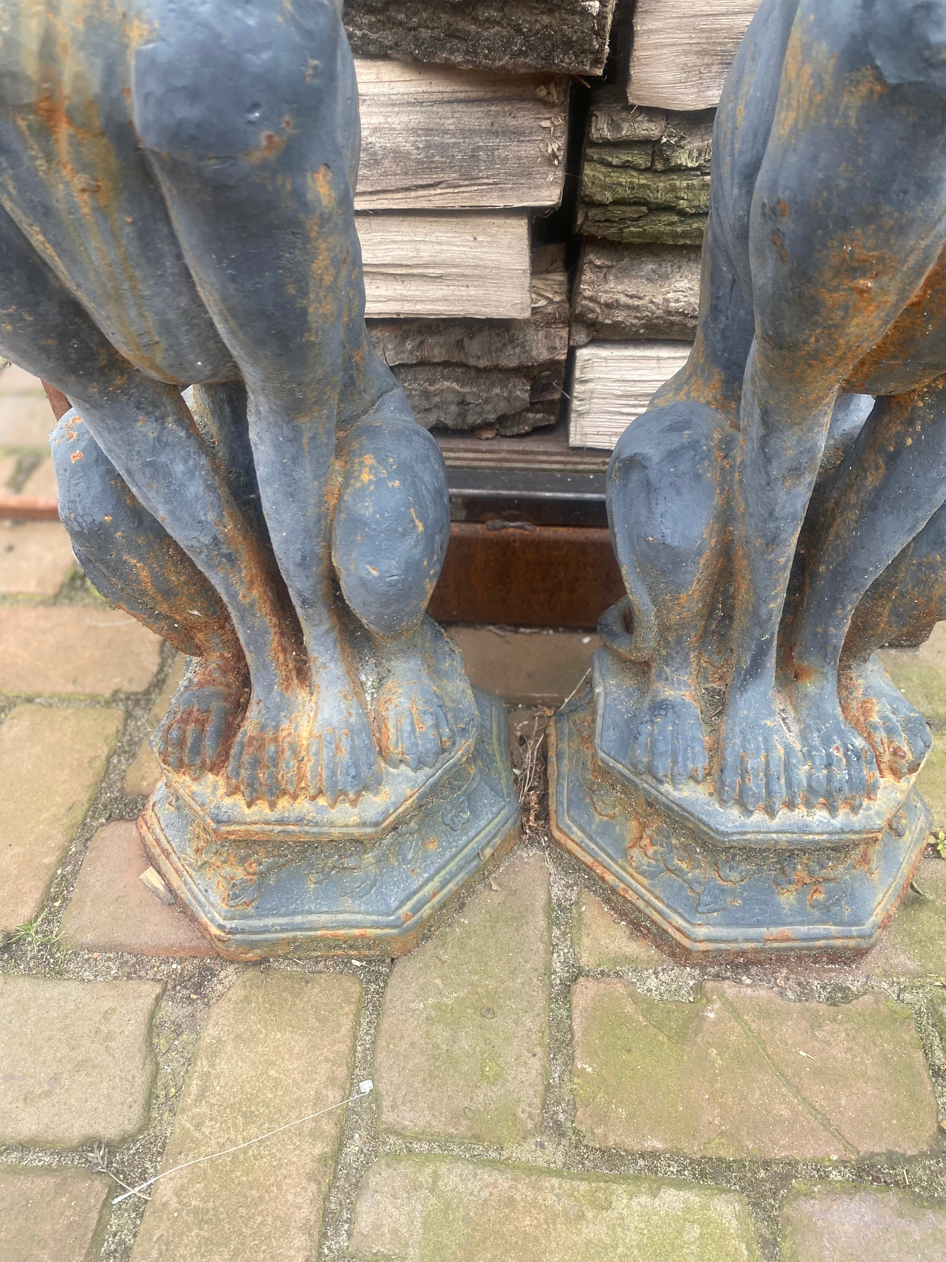 set grote Whippets windhonden gietijzer - Brocante bij Ingie