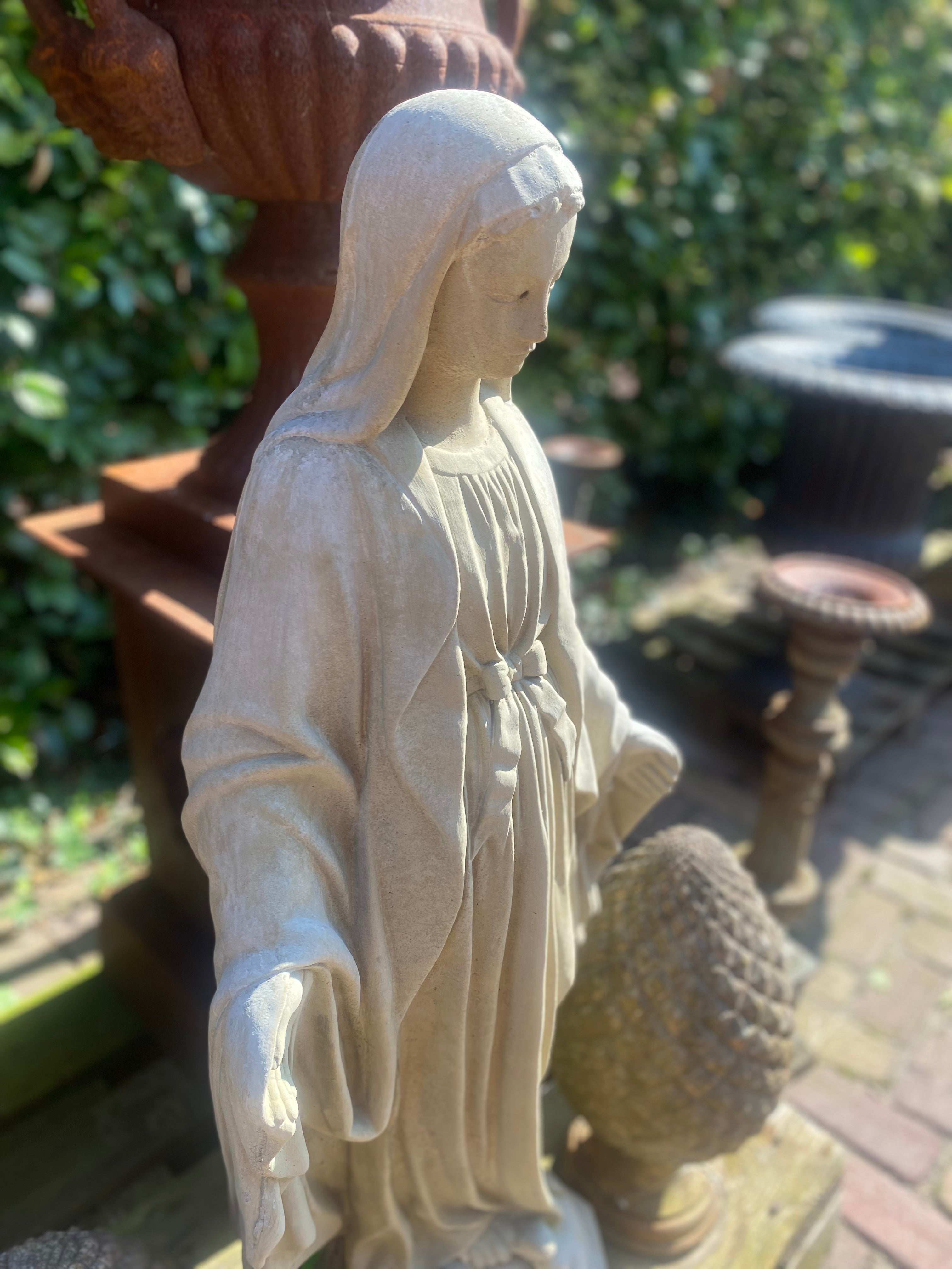 Groot XL Maria beeld 92 cm van beton
