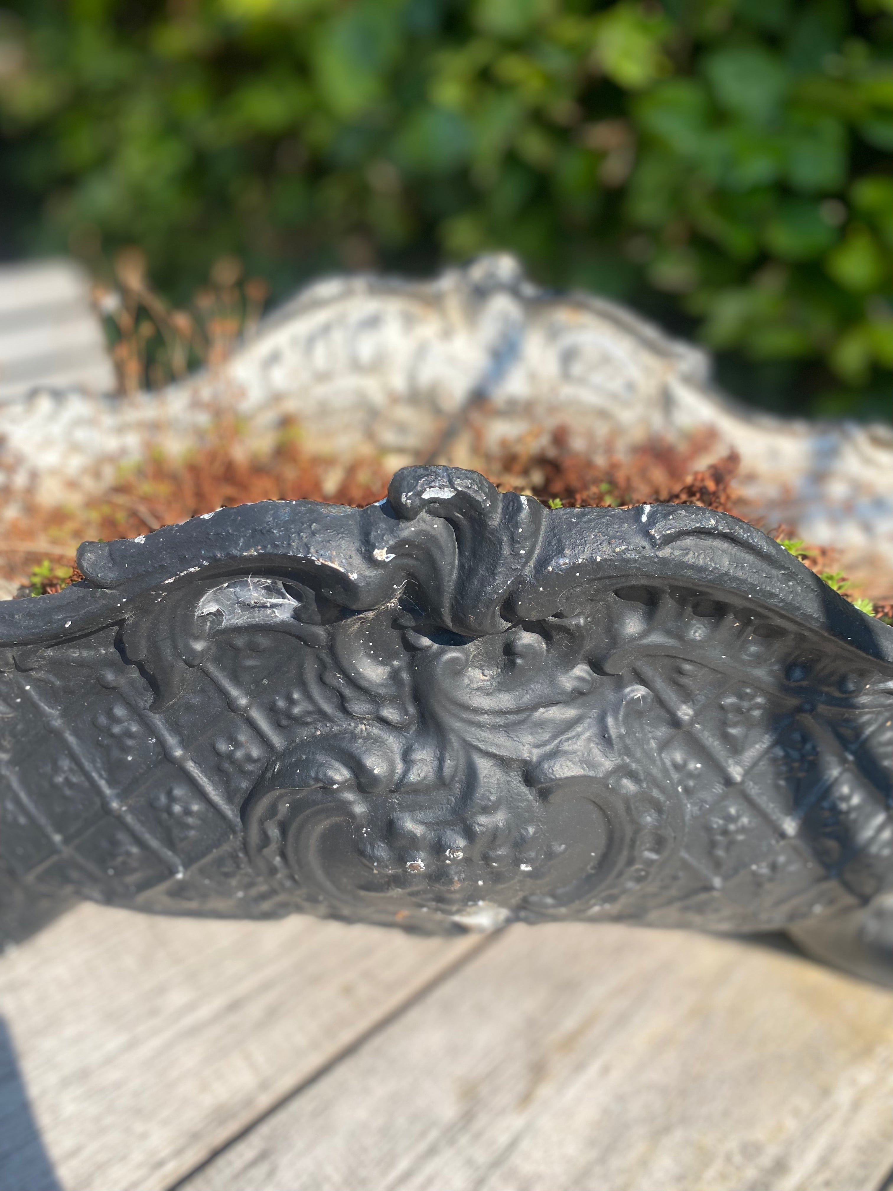 Zwarte gietijzeren Franse Jardinière - Brocante bij Ingie