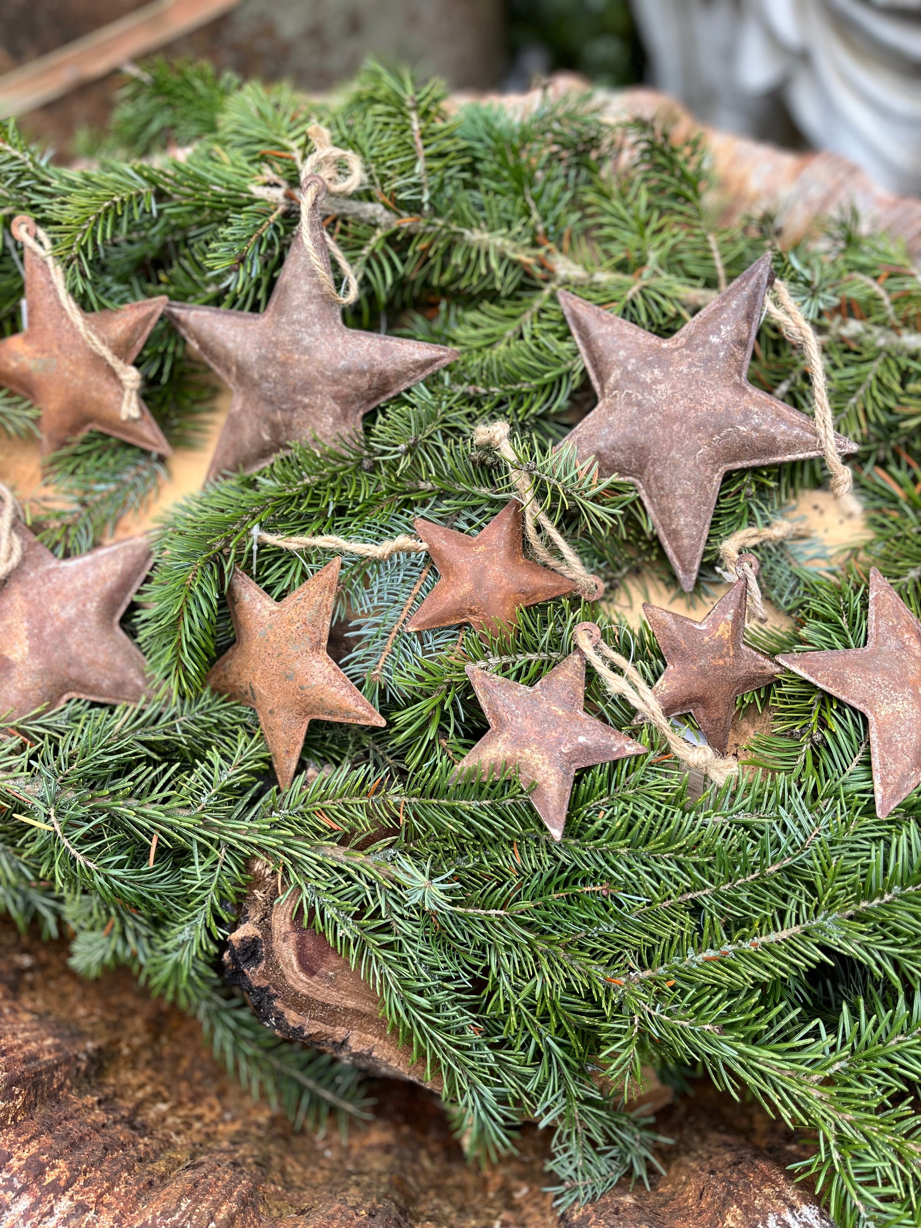 Kerst Sterren roest - set van 3 maten, ACTIEPRIJS!