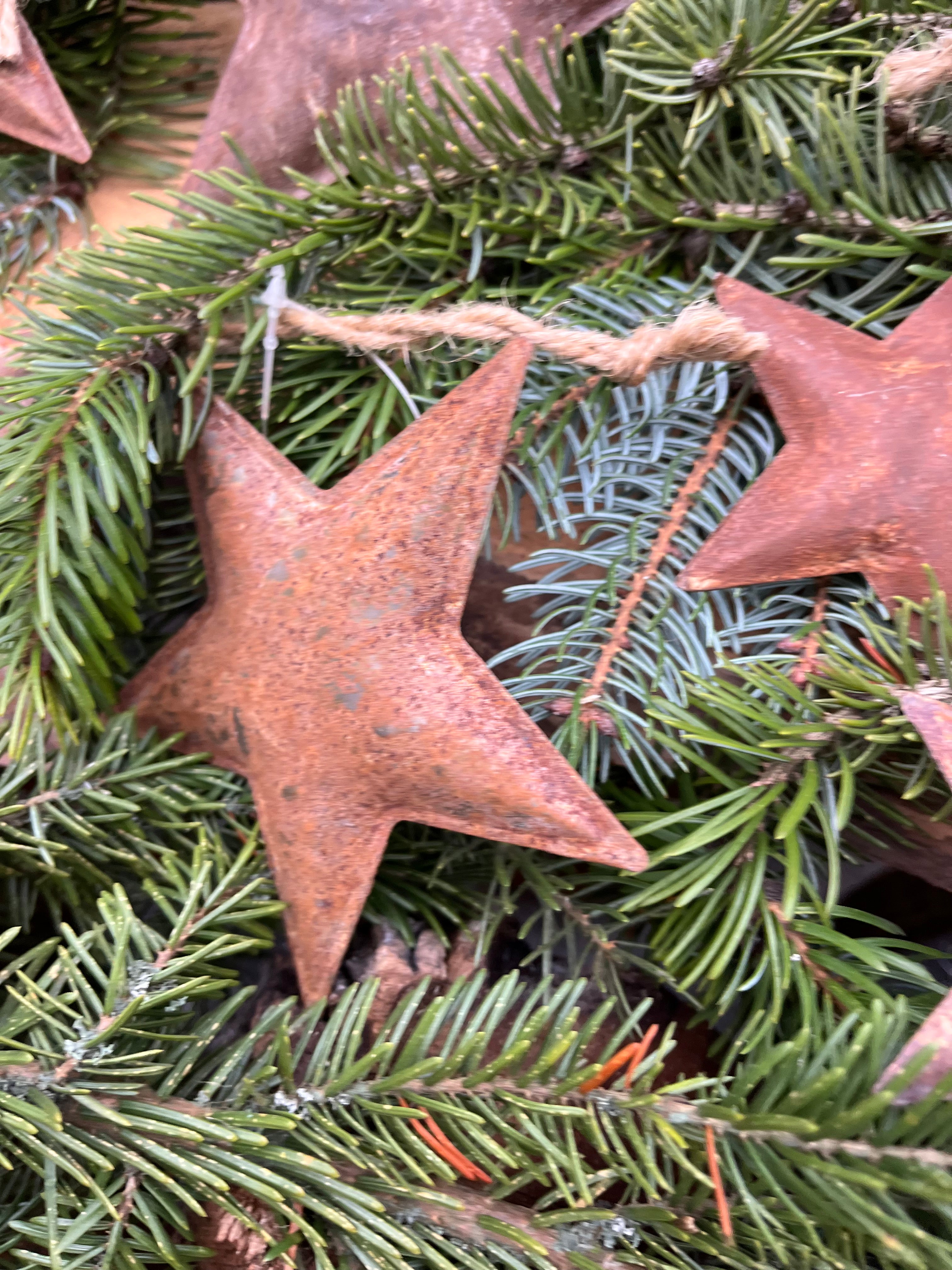 Kerst Sterren roest - set van 3 maten, ACTIEPRIJS!