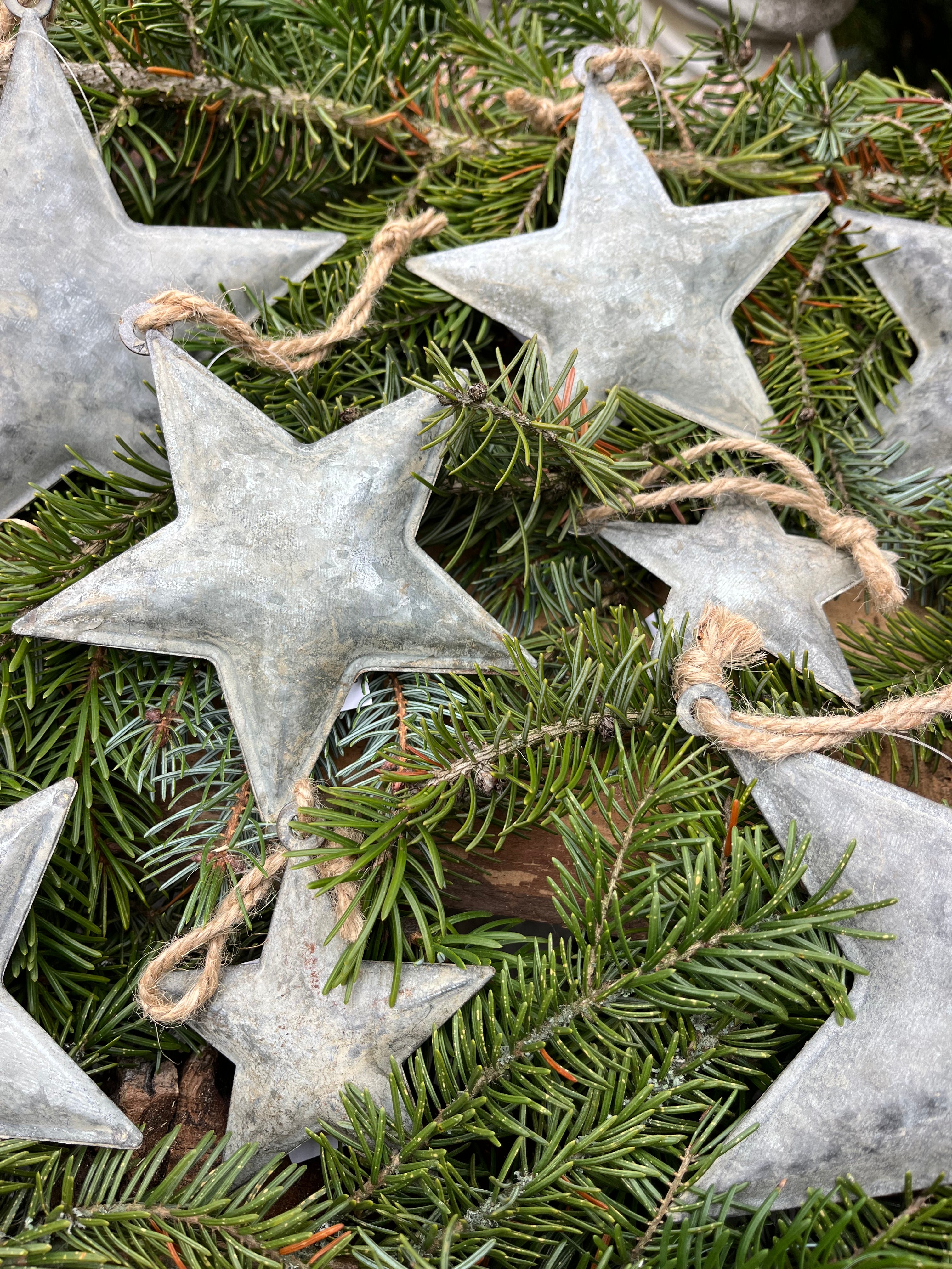 Kerst sterren zink, set van 3 maten, ACTIEPRIJS!