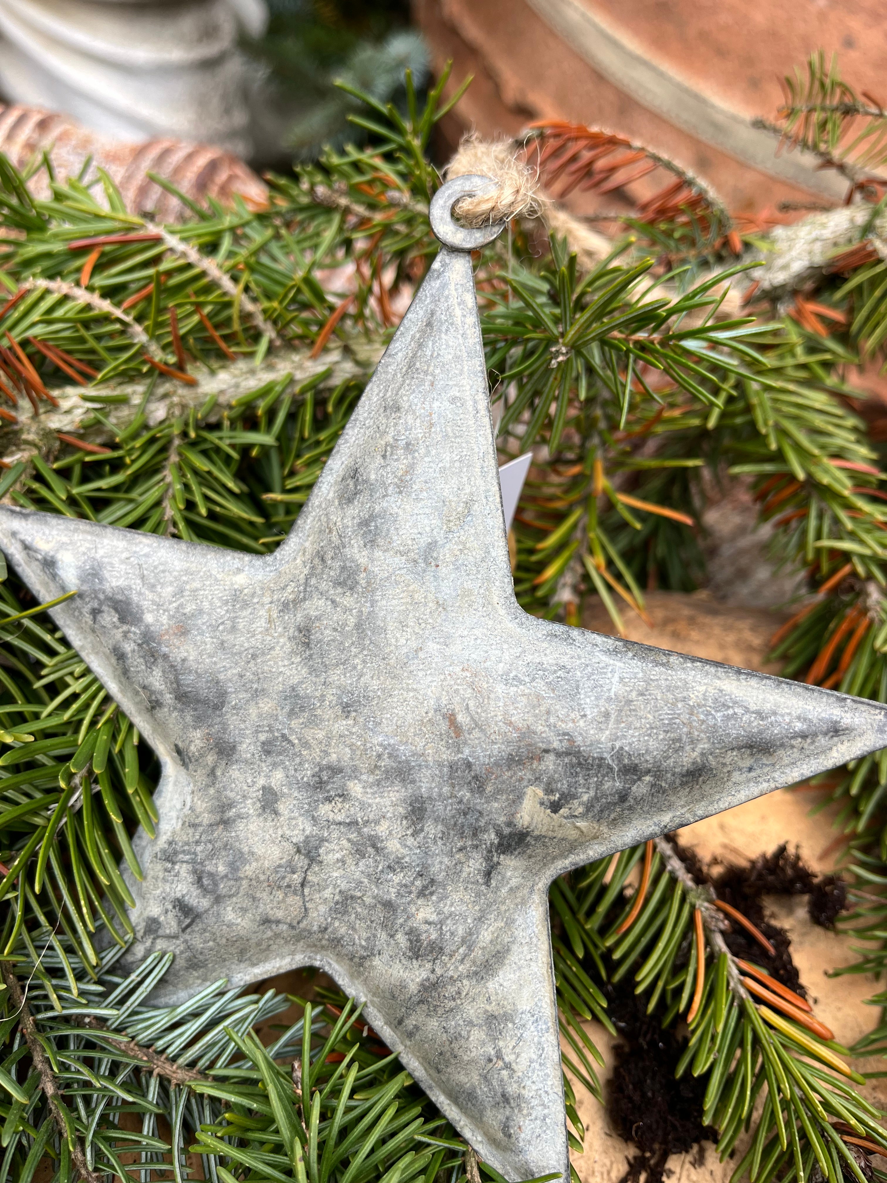 Kerst sterren zink, set van 3 maten, ACTIEPRIJS!