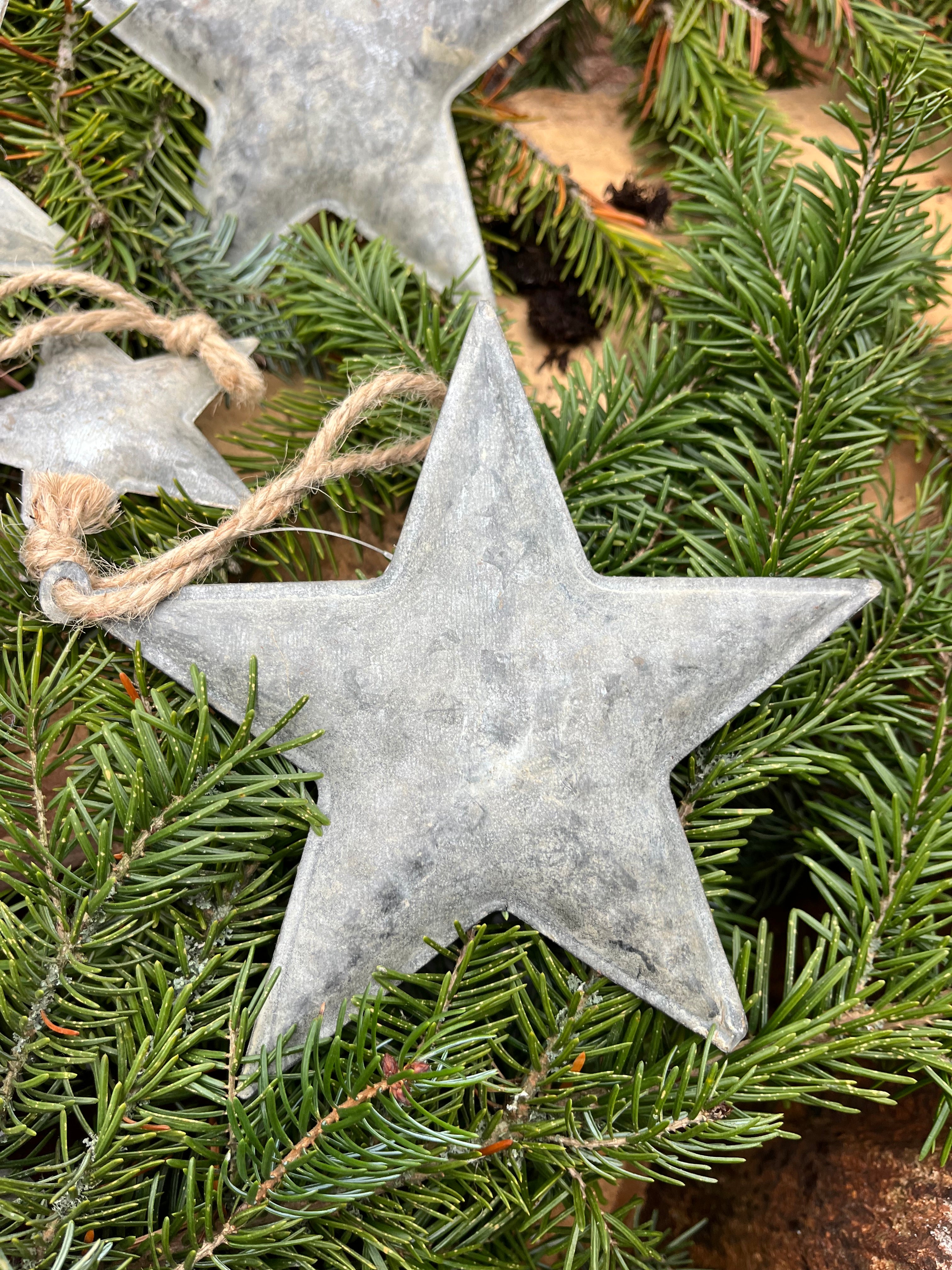 Kerst sterren zink, set van 3 maten, ACTIEPRIJS!