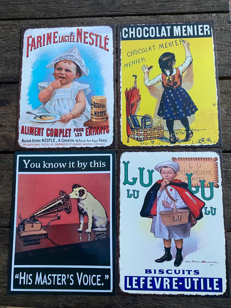 tekstbord metaal Franse sfeer; FARINE NESTLÉ - Brocante bij Ingie