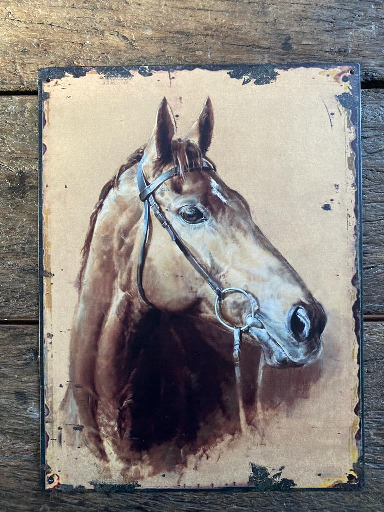 tekstbord ; PAARD/HORSE - Brocante bij Ingie