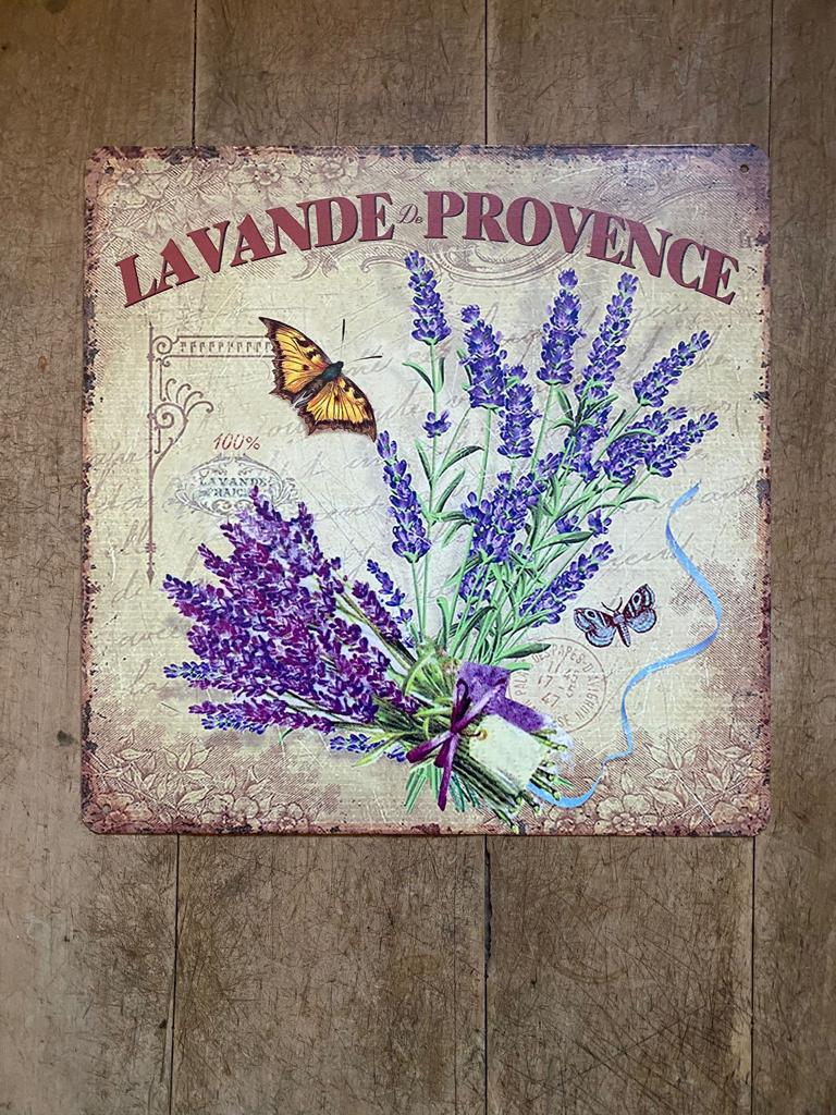 Tekstbord metaal;  LAVANDE DE PROVENCE - Brocante bij Ingie