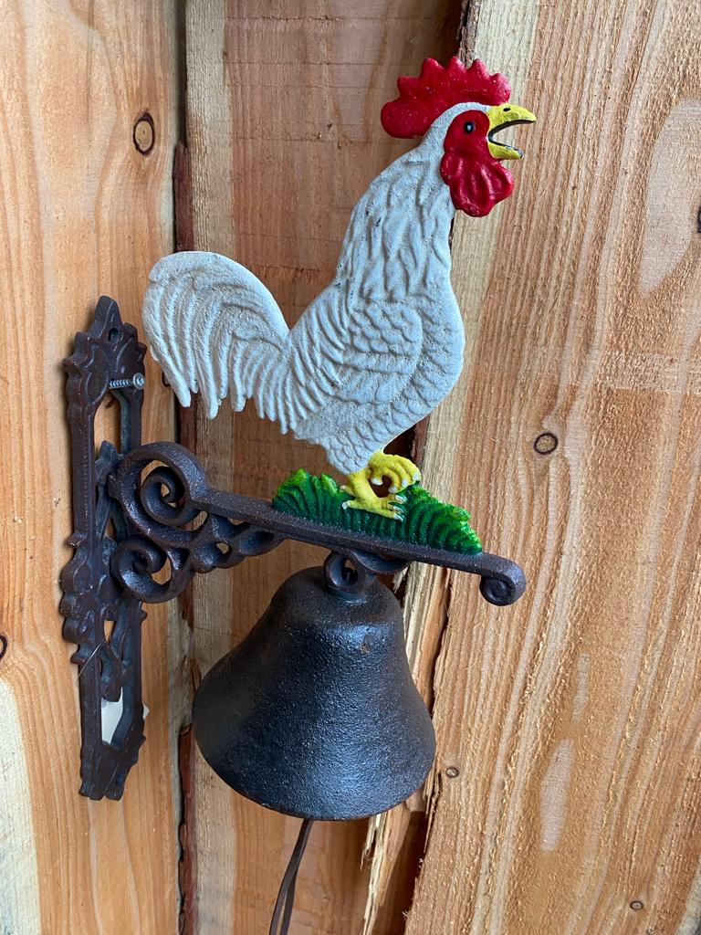 Bel van gietijzer; KIP/CHICKEN - Brocante bij Ingie