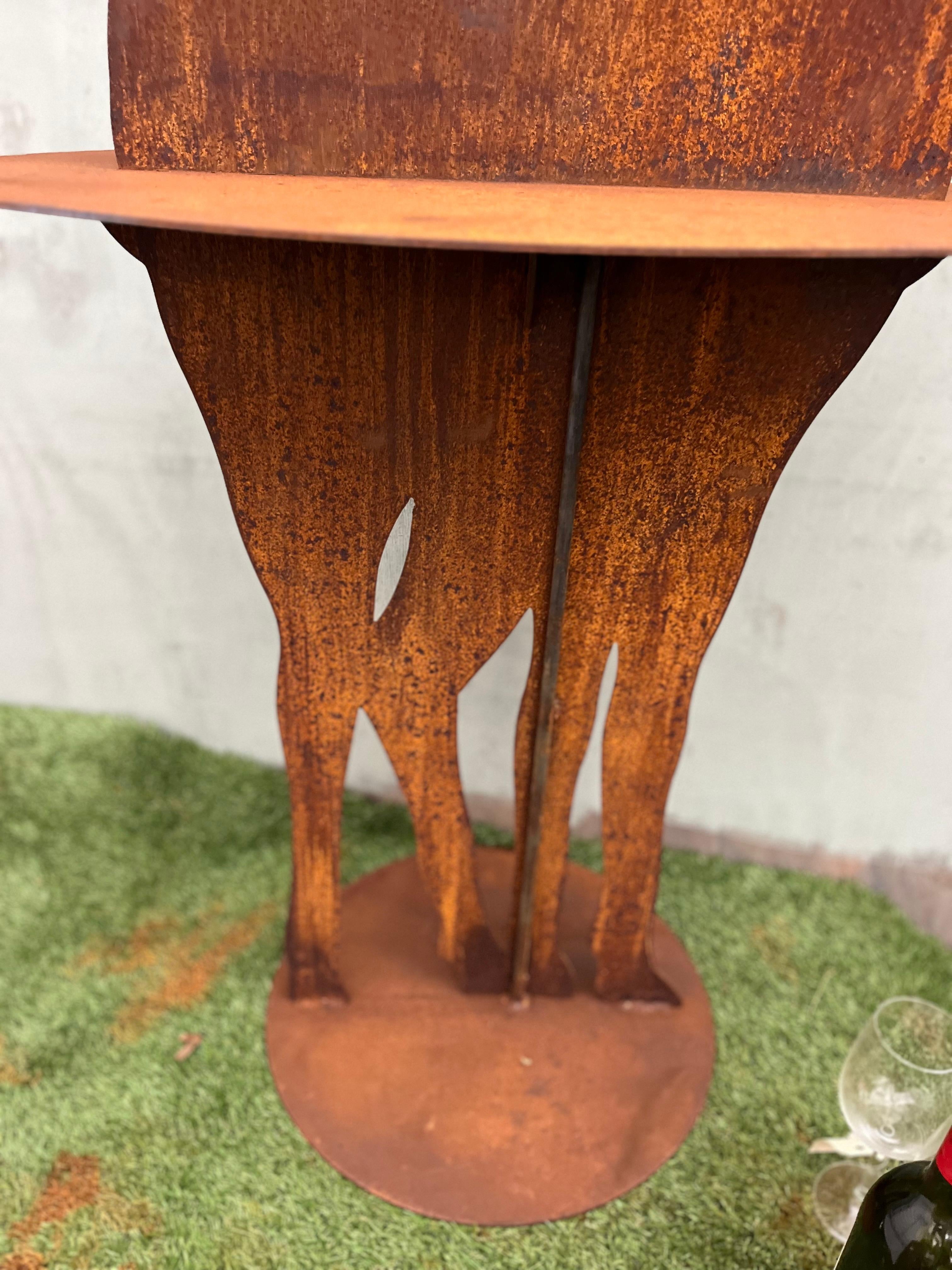 Hert tafel van eco roest - Brocante bij Ingie