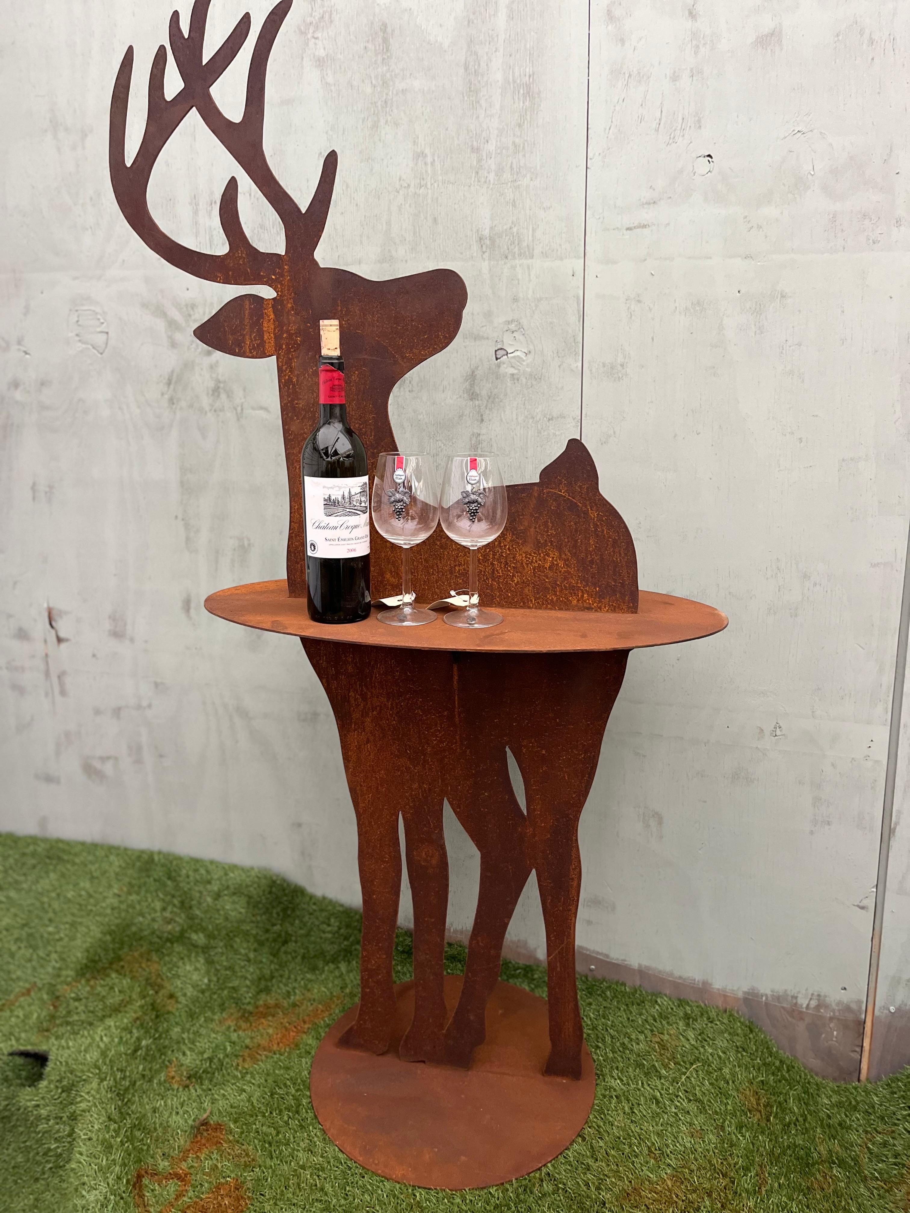 Hert tafel van eco roest - Brocante bij Ingie