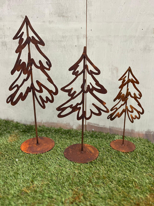 Grote open boom van eco roest op voet - Brocante bij Ingie