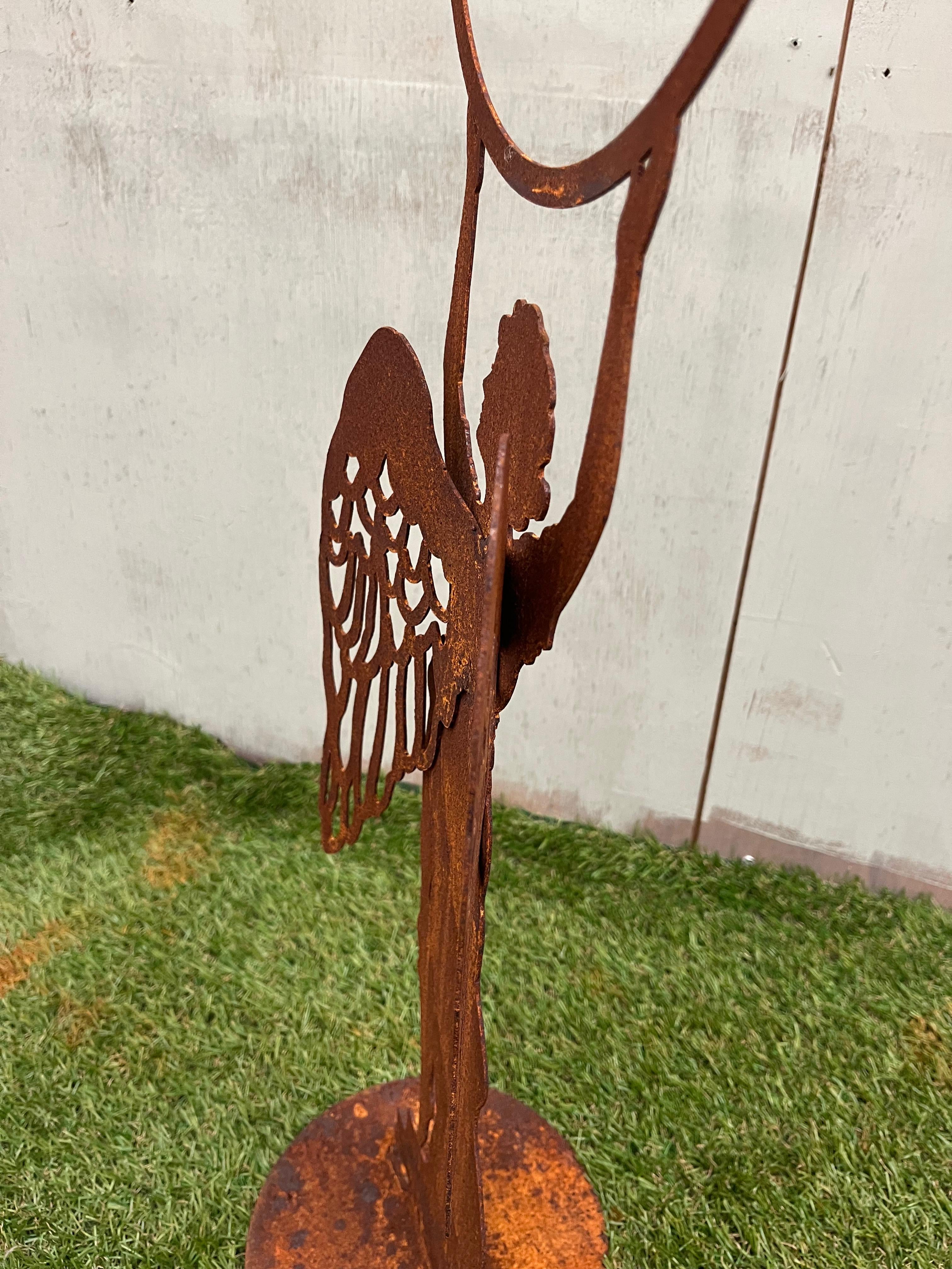 Engel met ring van eco roest - Brocante bij Ingie